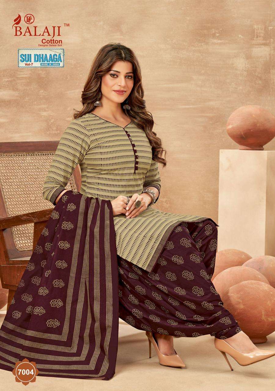 Sui Dhaaga Vol-7 By Balaji Cotton 7001 To 7012 Series Beautiful Stylish Festive Suits Fancy Colorful Casual Wear & Ethnic Wear & Ready To Wear Cotton Dresses At Wholesale Price