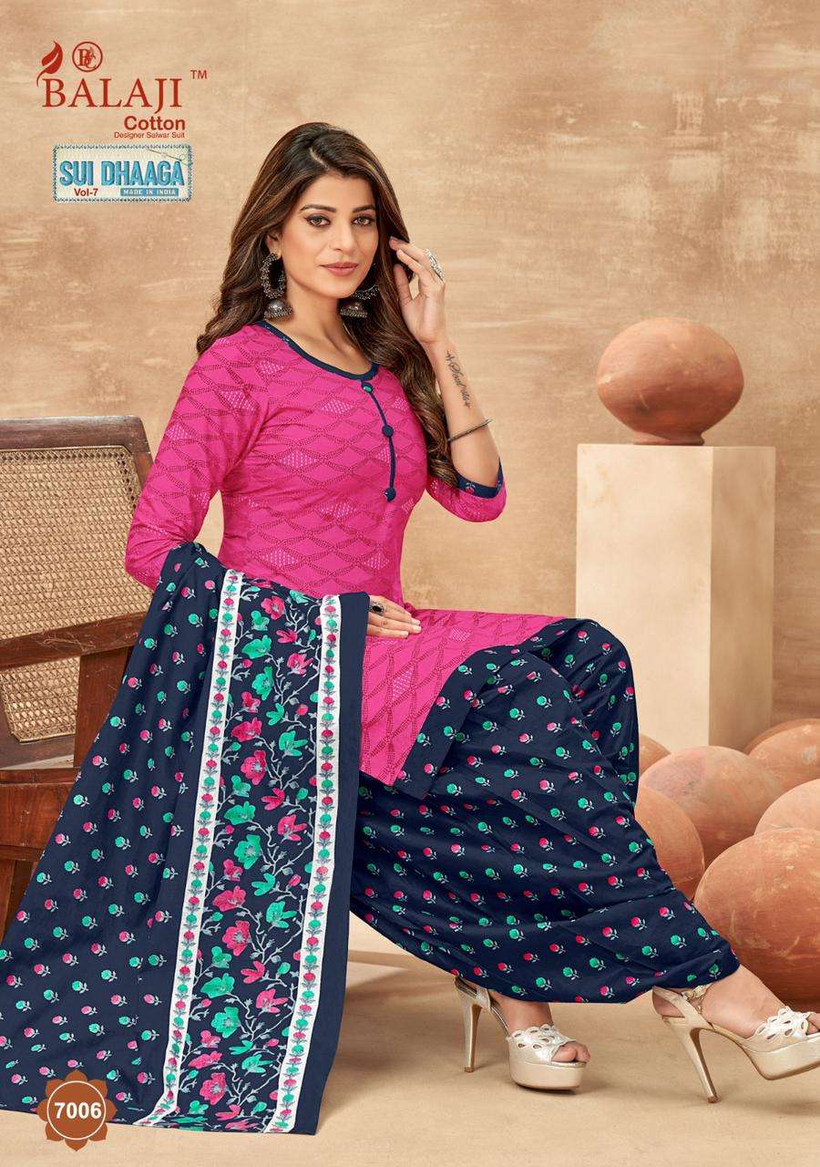 Sui Dhaaga Vol-7 By Balaji Cotton 7001 To 7012 Series Beautiful Stylish Festive Suits Fancy Colorful Casual Wear & Ethnic Wear & Ready To Wear Cotton Dresses At Wholesale Price