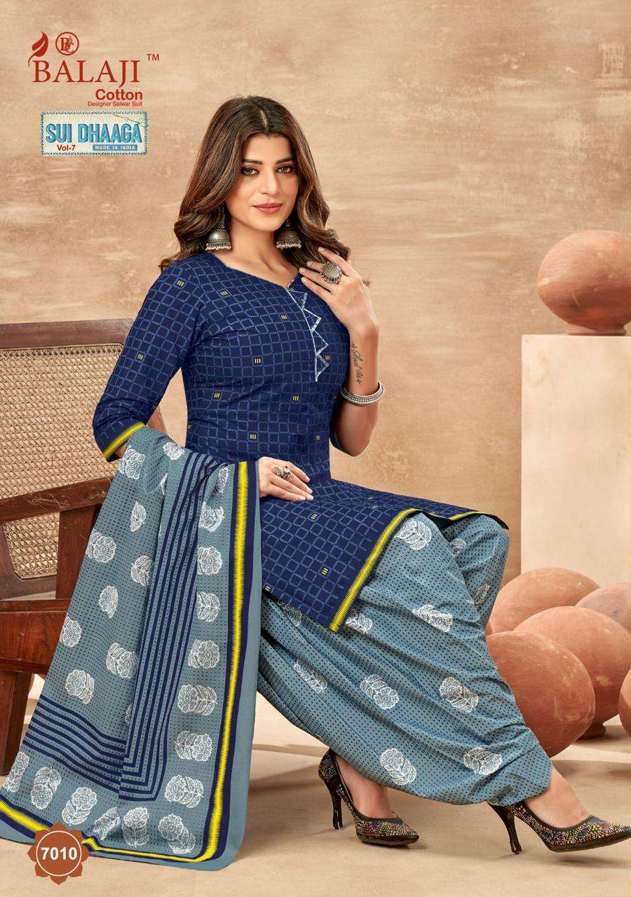 Sui Dhaaga Vol-7 By Balaji Cotton 7001 To 7012 Series Beautiful Stylish Festive Suits Fancy Colorful Casual Wear & Ethnic Wear & Ready To Wear Cotton Dresses At Wholesale Price