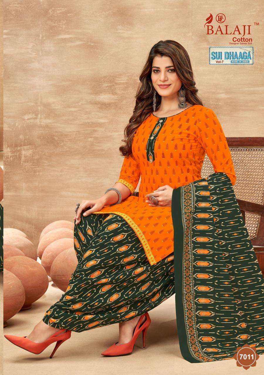 Sui Dhaaga Vol-7 By Balaji Cotton 7001 To 7012 Series Beautiful Stylish Festive Suits Fancy Colorful Casual Wear & Ethnic Wear & Ready To Wear Cotton Dresses At Wholesale Price