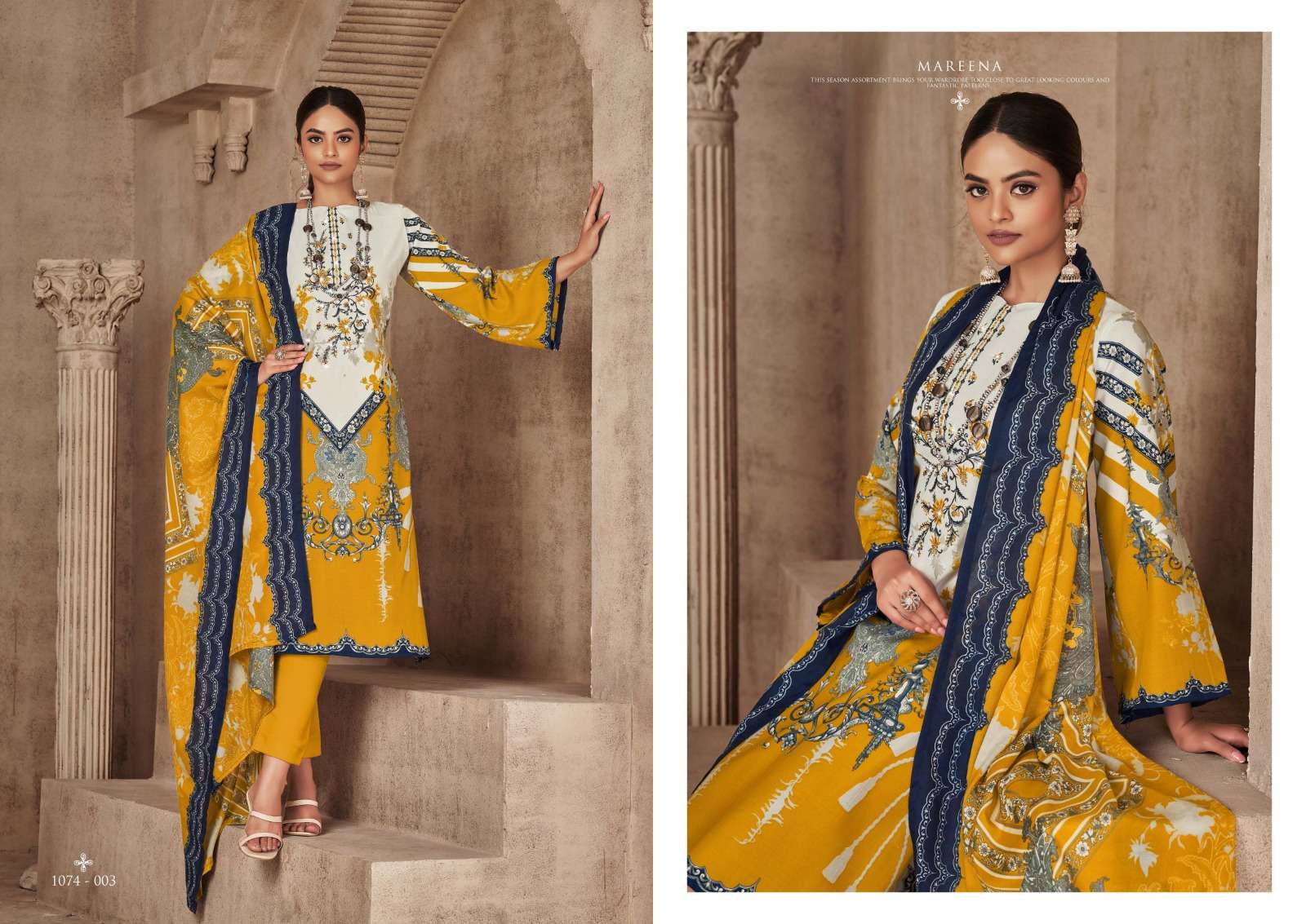 Mareena Vol-10 By Romani 1074-001 To 1074-010 Series Beautiful Festive Suits Colorful Stylish Fancy Casual Wear & Ethnic Wear Soft Cotton Print Dresses At Wholesale Price