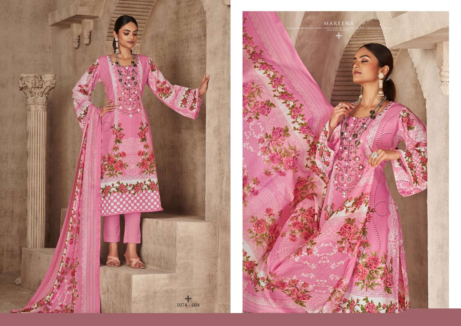 Mareena Vol-10 By Romani 1074-001 To 1074-010 Series Beautiful Festive Suits Colorful Stylish Fancy Casual Wear & Ethnic Wear Soft Cotton Print Dresses At Wholesale Price