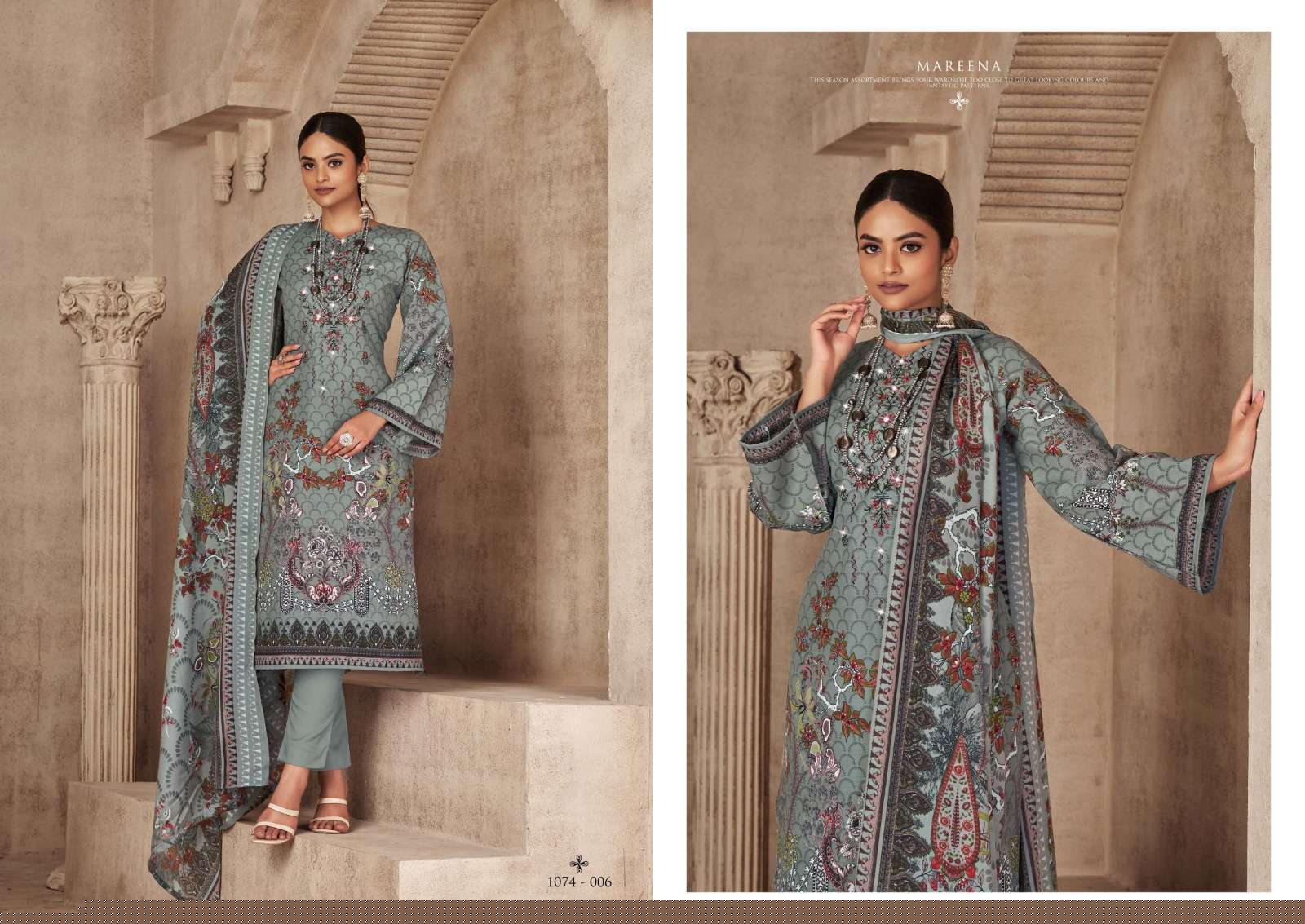Mareena Vol-10 By Romani 1074-001 To 1074-010 Series Beautiful Festive Suits Colorful Stylish Fancy Casual Wear & Ethnic Wear Soft Cotton Print Dresses At Wholesale Price