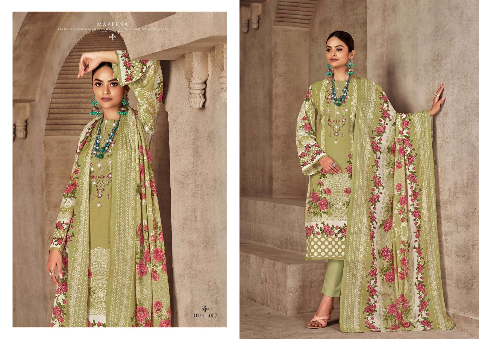 Mareena Vol-10 By Romani 1074-001 To 1074-010 Series Beautiful Festive Suits Colorful Stylish Fancy Casual Wear & Ethnic Wear Soft Cotton Print Dresses At Wholesale Price