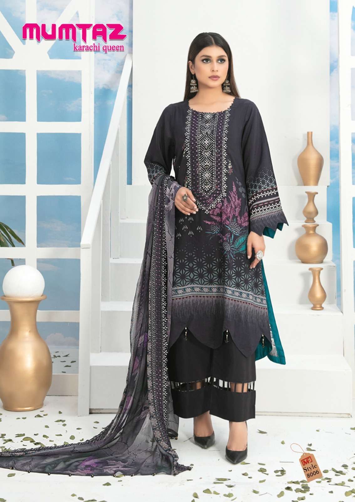 Mumtaz Vol-8 By Madhav Fashion 8001 To 8006 Series Beautiful Festive Suits Colorful Stylish Fancy Casual Wear & Ethnic Wear Pure Cotton Print Dresses At Wholesale Price
