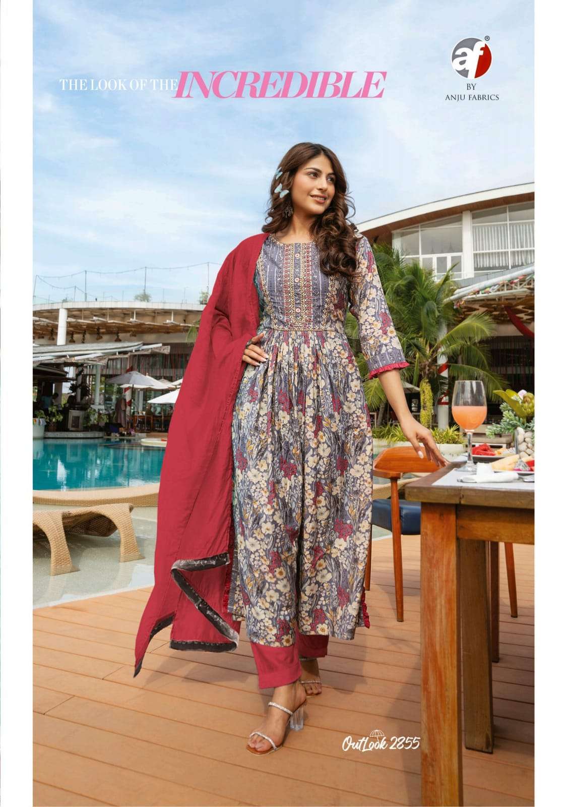 Outlook By Anju Fabrics 2851 To 2856 Series Beautiful Stylish Suits Fancy Colorful Casual Wear & Ethnic Wear & Ready To Wear Modal Viscose Dresses At Wholesale Price