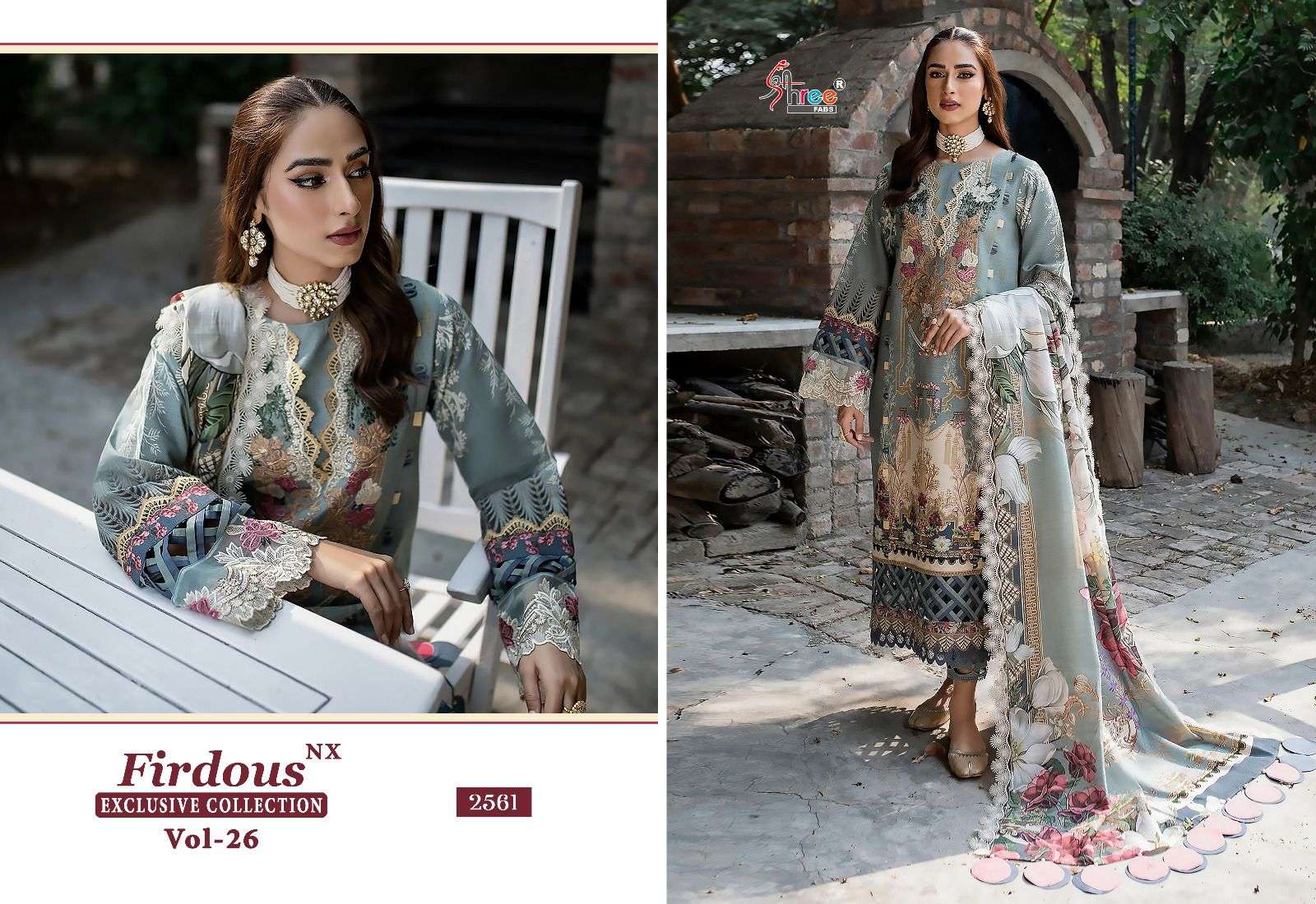 Firdous Exclusive Collection Vol-26 Nx By Shree Fabs 2559 To 2566 Series Beautiful Pakistani Suits Colorful Stylish Fancy Casual Wear & Ethnic Wear Pure Cotton Print With Embroidered Dresses At Wholesale Price