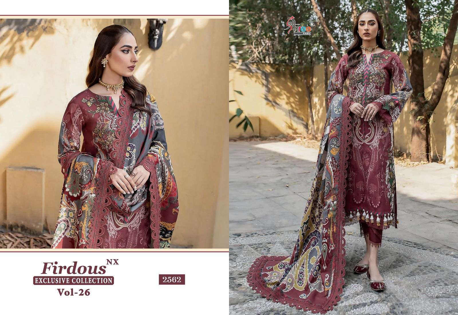 Firdous Exclusive Collection Vol-26 Nx By Shree Fabs 2559 To 2566 Series Beautiful Pakistani Suits Colorful Stylish Fancy Casual Wear & Ethnic Wear Pure Cotton Print With Embroidered Dresses At Wholesale Price