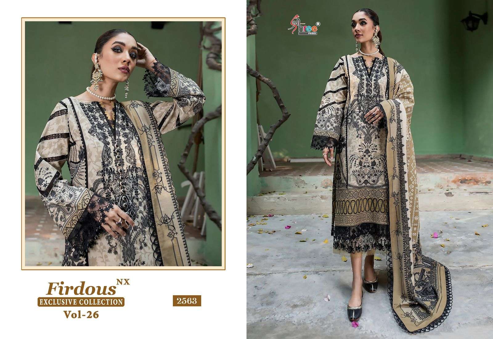 Firdous Exclusive Collection Vol-26 Nx By Shree Fabs 2559 To 2566 Series Beautiful Pakistani Suits Colorful Stylish Fancy Casual Wear & Ethnic Wear Pure Cotton Print With Embroidered Dresses At Wholesale Price