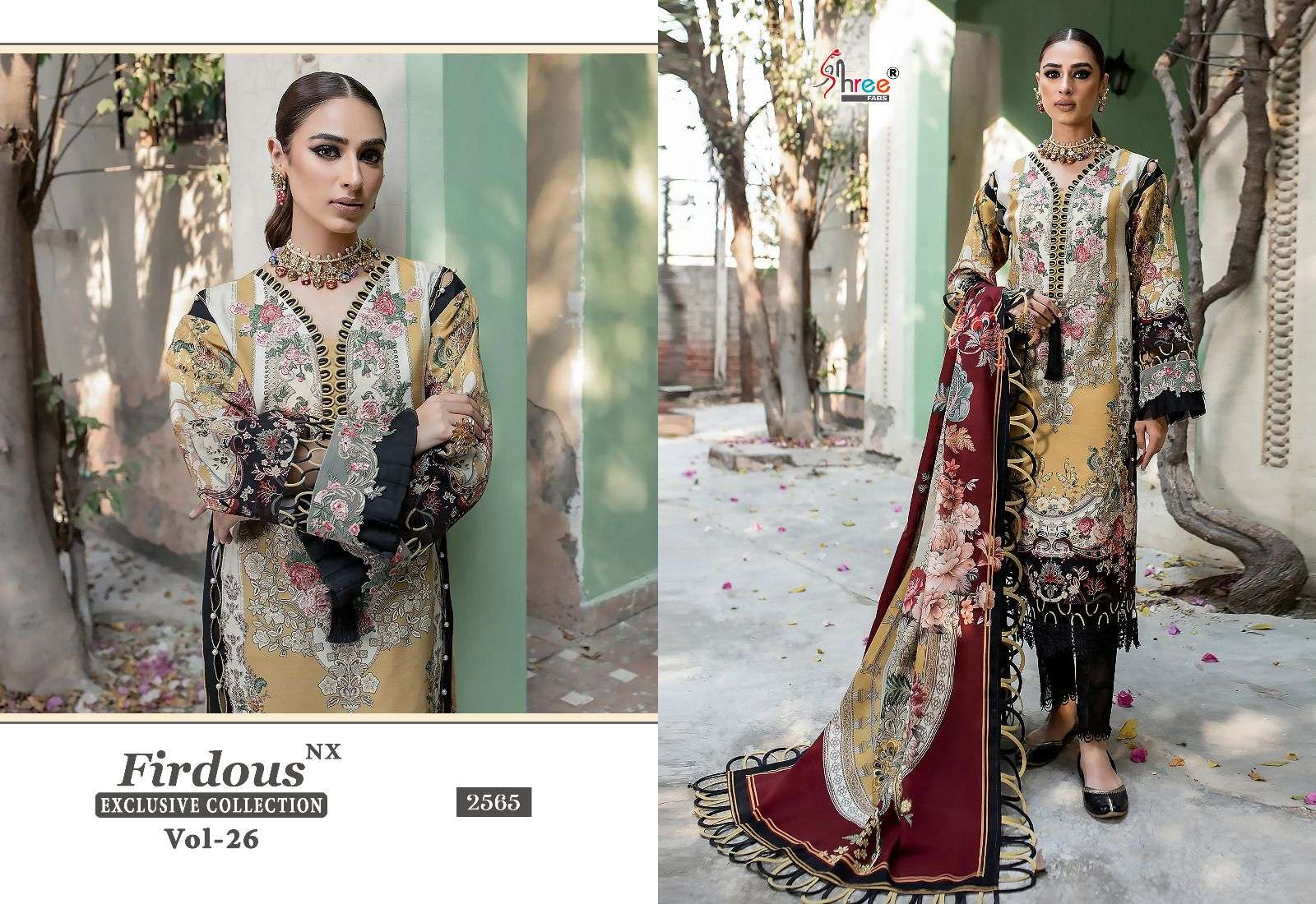 Firdous Exclusive Collection Vol-26 Nx By Shree Fabs 2559 To 2566 Series Beautiful Pakistani Suits Colorful Stylish Fancy Casual Wear & Ethnic Wear Pure Cotton Print With Embroidered Dresses At Wholesale Price