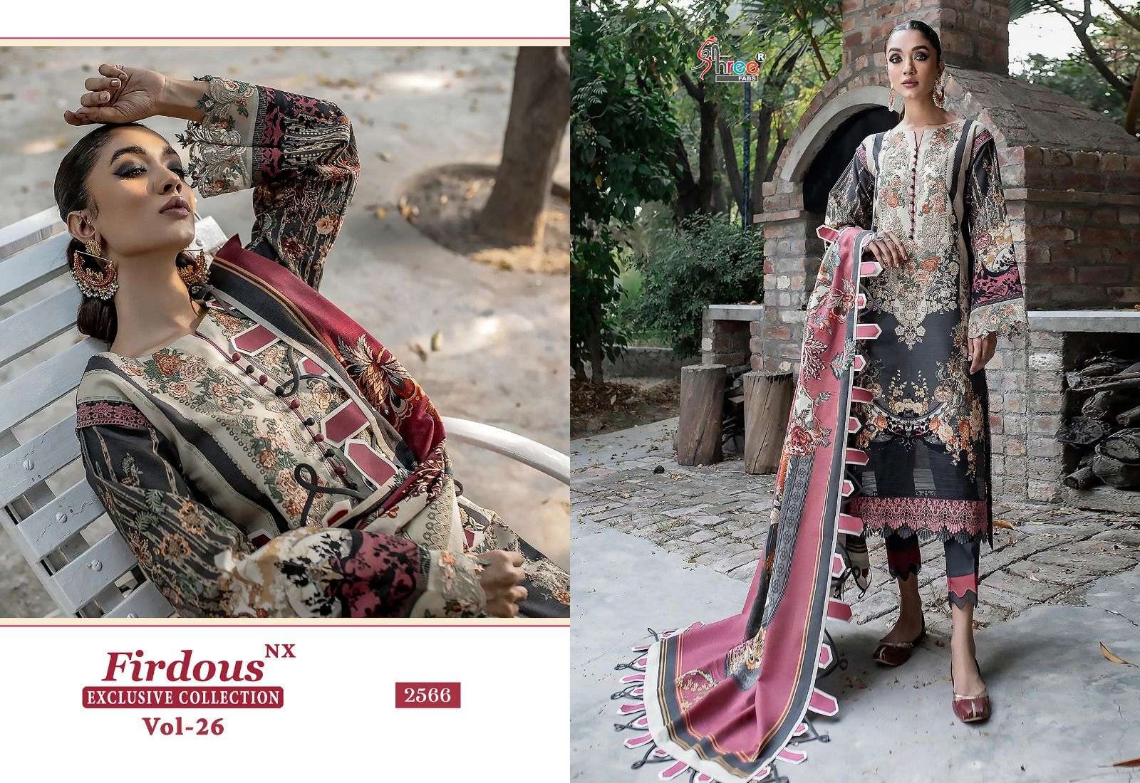 Firdous Exclusive Collection Vol-26 Nx By Shree Fabs 2559 To 2566 Series Beautiful Pakistani Suits Colorful Stylish Fancy Casual Wear & Ethnic Wear Pure Cotton Print With Embroidered Dresses At Wholesale Price