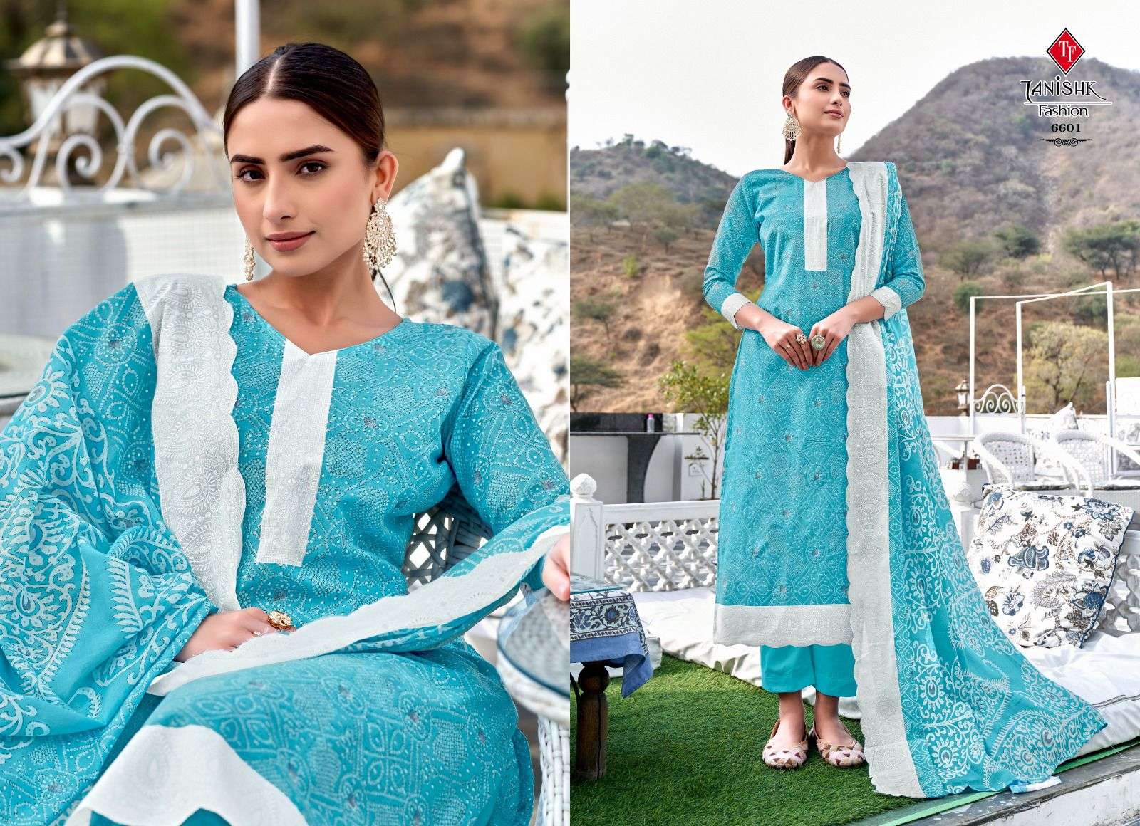 Bandhej By Tanishk Fashion 6601 To 6608 Series Beautiful Festive Suits Stylish Fancy Colorful Party Wear & Occasional Wear Pure Cotton Print Dresses At Wholesale Price