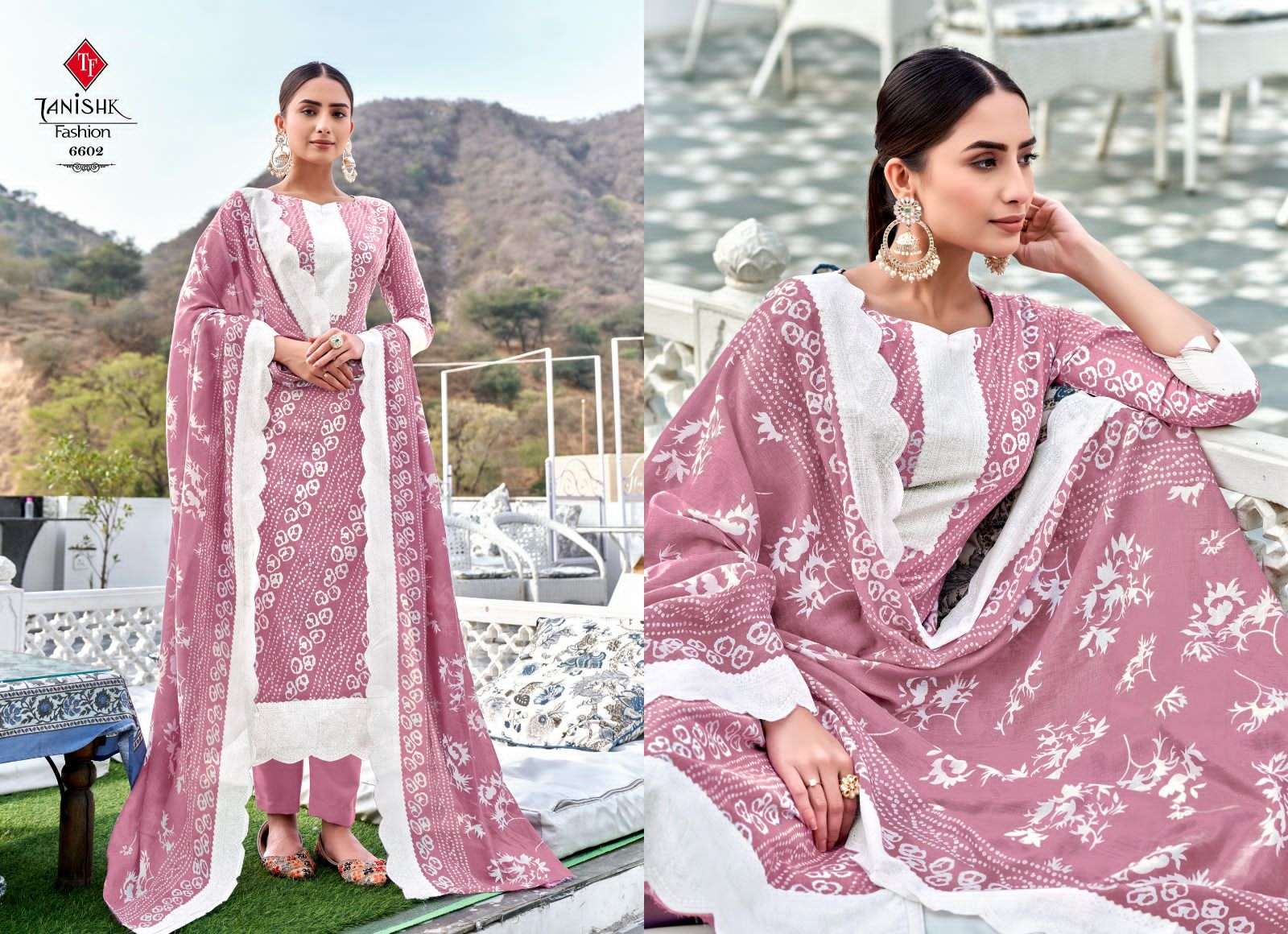 Bandhej By Tanishk Fashion 6601 To 6608 Series Beautiful Festive Suits Stylish Fancy Colorful Party Wear & Occasional Wear Pure Cotton Print Dresses At Wholesale Price