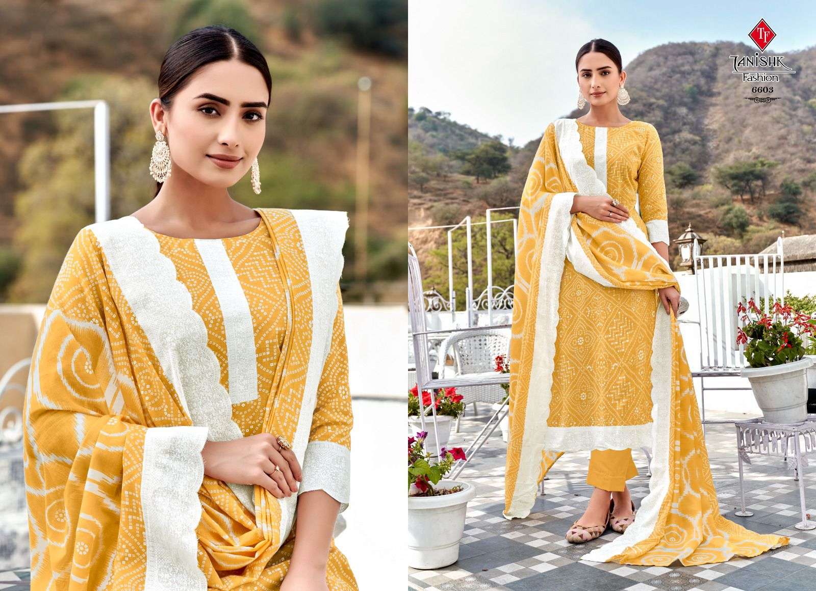 Bandhej By Tanishk Fashion 6601 To 6608 Series Beautiful Festive Suits Stylish Fancy Colorful Party Wear & Occasional Wear Pure Cotton Print Dresses At Wholesale Price