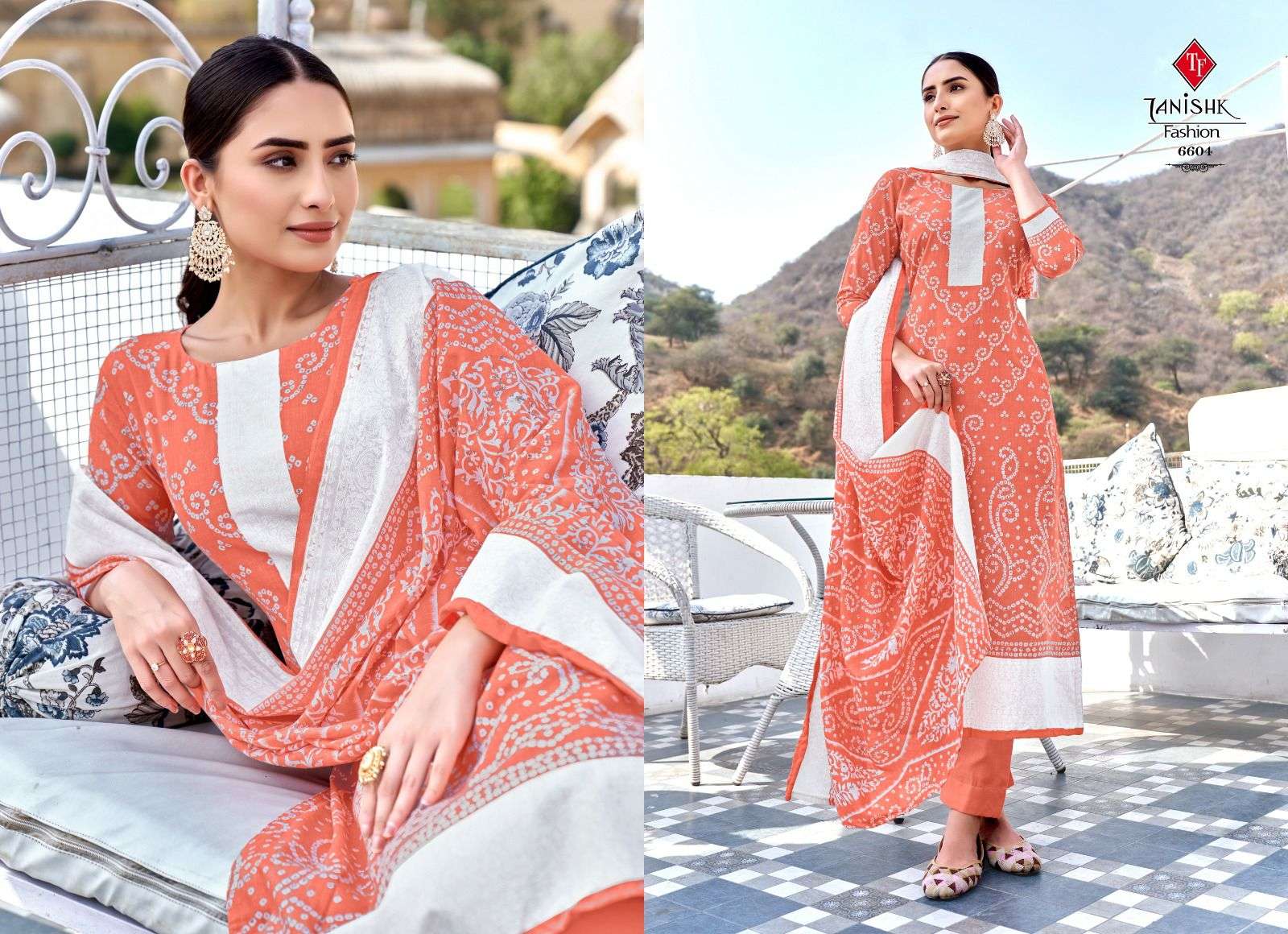 Bandhej By Tanishk Fashion 6601 To 6608 Series Beautiful Festive Suits Stylish Fancy Colorful Party Wear & Occasional Wear Pure Cotton Print Dresses At Wholesale Price