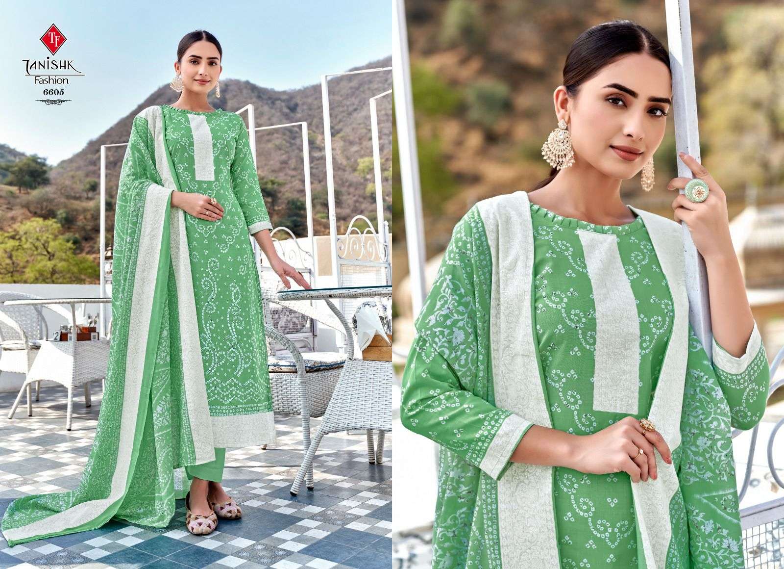 Bandhej By Tanishk Fashion 6601 To 6608 Series Beautiful Festive Suits Stylish Fancy Colorful Party Wear & Occasional Wear Pure Cotton Print Dresses At Wholesale Price