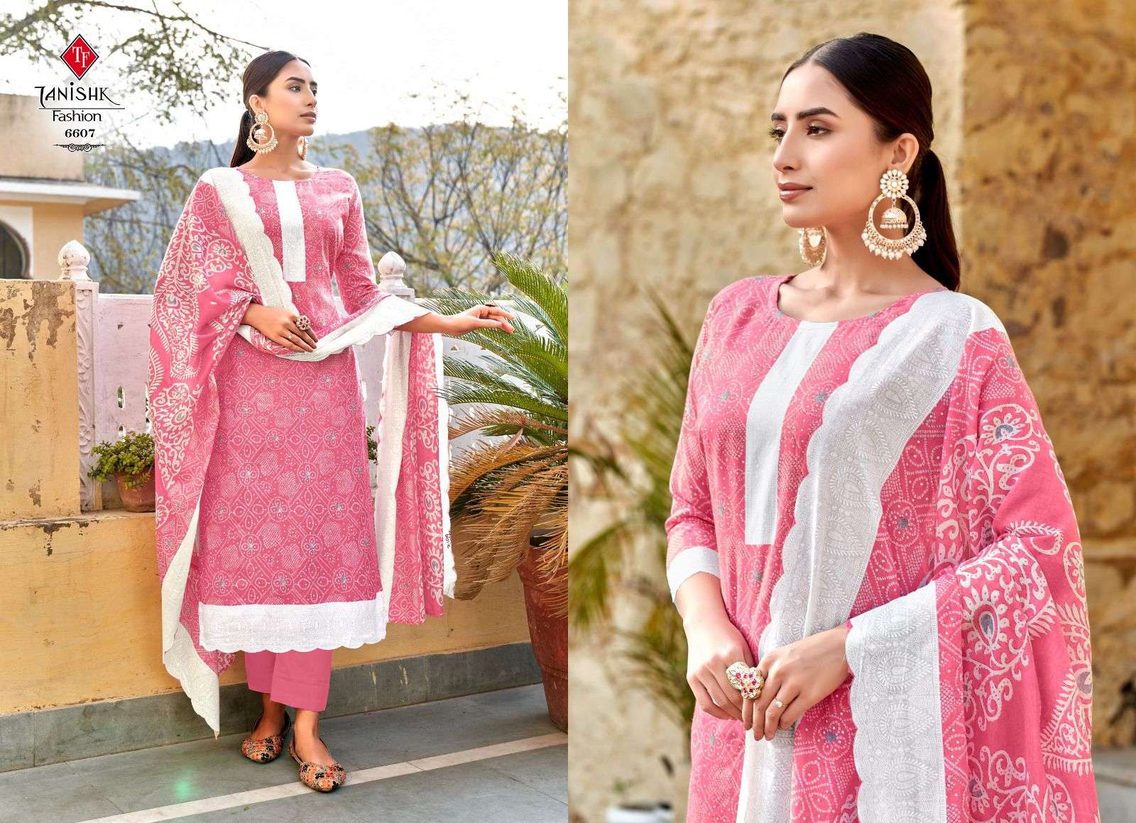 Bandhej By Tanishk Fashion 6601 To 6608 Series Beautiful Festive Suits Stylish Fancy Colorful Party Wear & Occasional Wear Pure Cotton Print Dresses At Wholesale Price