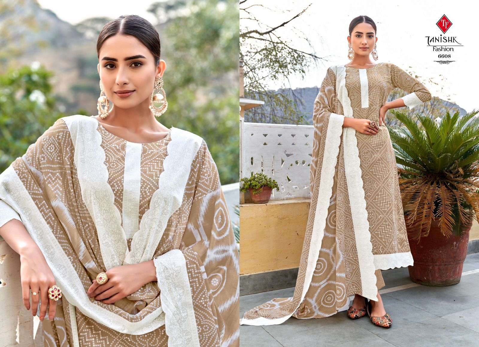 Bandhej By Tanishk Fashion 6601 To 6608 Series Beautiful Festive Suits Stylish Fancy Colorful Party Wear & Occasional Wear Pure Cotton Print Dresses At Wholesale Price