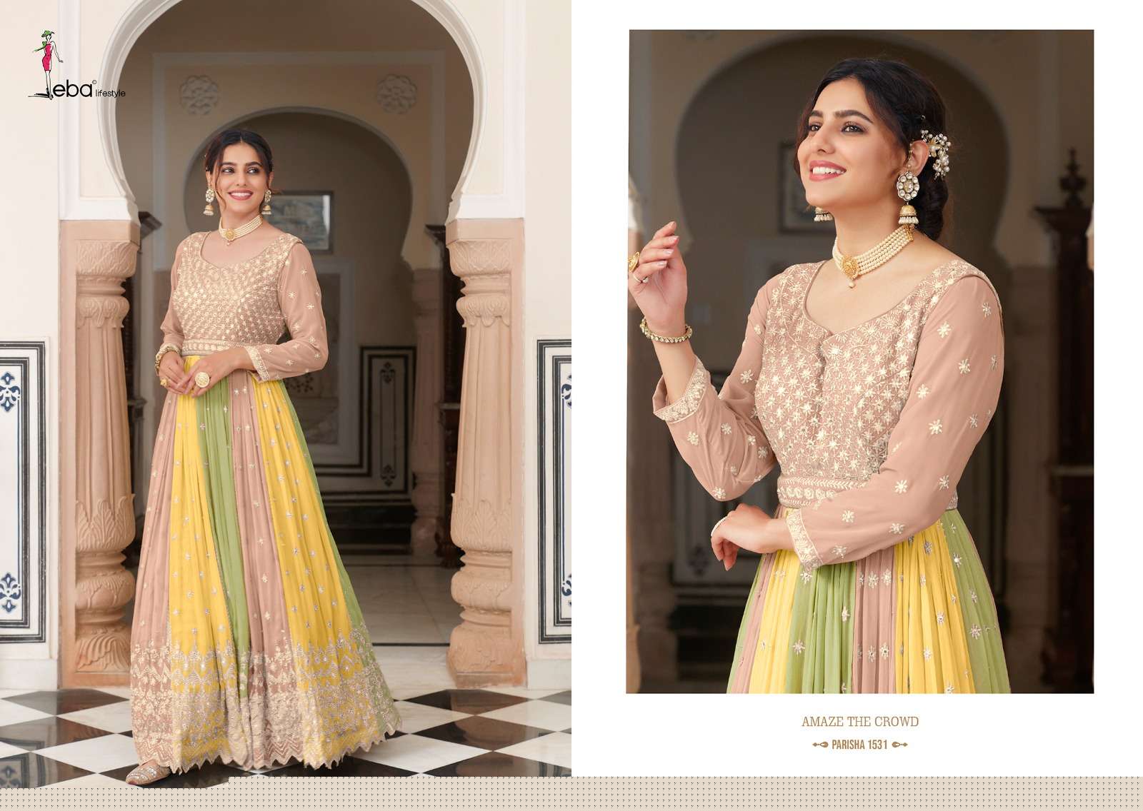 Parisha By Eba Lifestyle 1531 To 1534 Series Designer Anarkali Suits Beautiful Fancy Colorful Stylish Party Wear & Occasional Wear Georgette Dresses At Wholesale Price