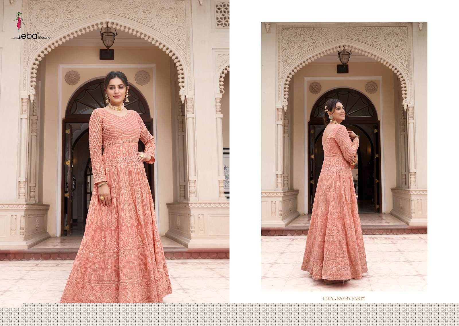 Parisha By Eba Lifestyle 1531 To 1534 Series Designer Anarkali Suits Beautiful Fancy Colorful Stylish Party Wear & Occasional Wear Georgette Dresses At Wholesale Price
