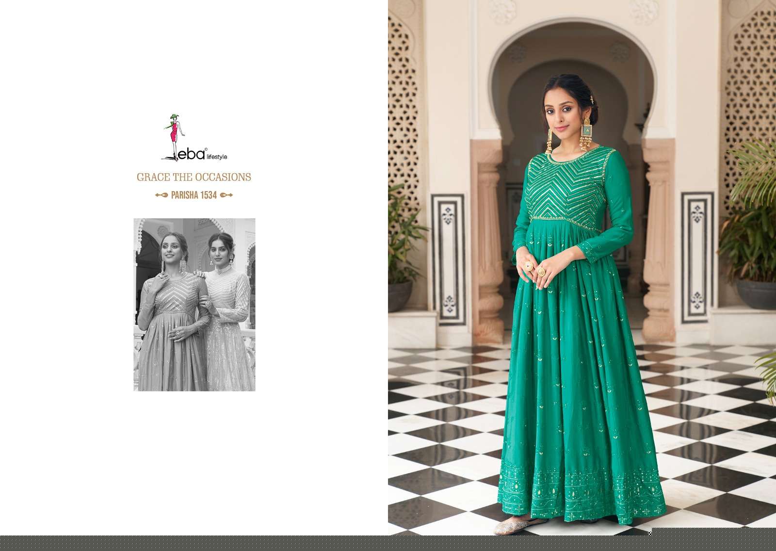 Parisha By Eba Lifestyle 1531 To 1534 Series Designer Anarkali Suits Beautiful Fancy Colorful Stylish Party Wear & Occasional Wear Georgette Dresses At Wholesale Price