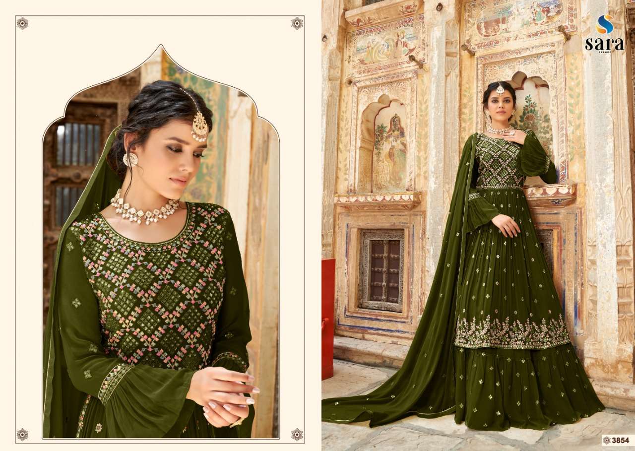Ruby Vol-2 By Sara Trendz 3851 To 3854 Series Beautiful Sharara Suits Colorful Stylish Fancy Casual Wear & Ethnic Wear Georgette Embroidered Dresses At Wholesale Price