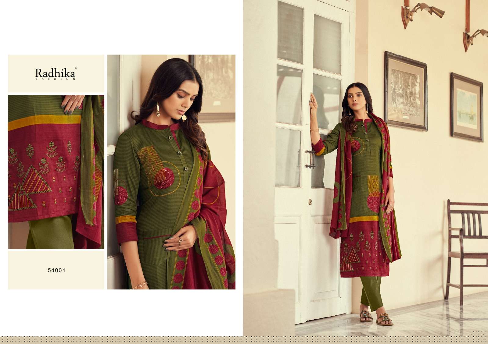 Maria By Azara 54001 To 54006 Series Designer Festive Suits Beautiful Fancy Stylish Colorful Party Wear & Occasional Wear Pure Jam Cotton Print Work Dresses At Wholesale Price