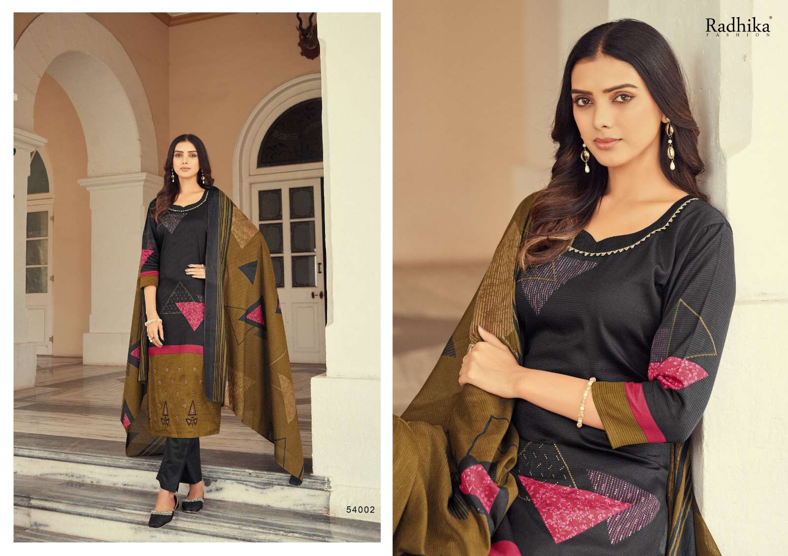 Maria By Azara 54001 To 54006 Series Designer Festive Suits Beautiful Fancy Stylish Colorful Party Wear & Occasional Wear Pure Jam Cotton Print Work Dresses At Wholesale Price