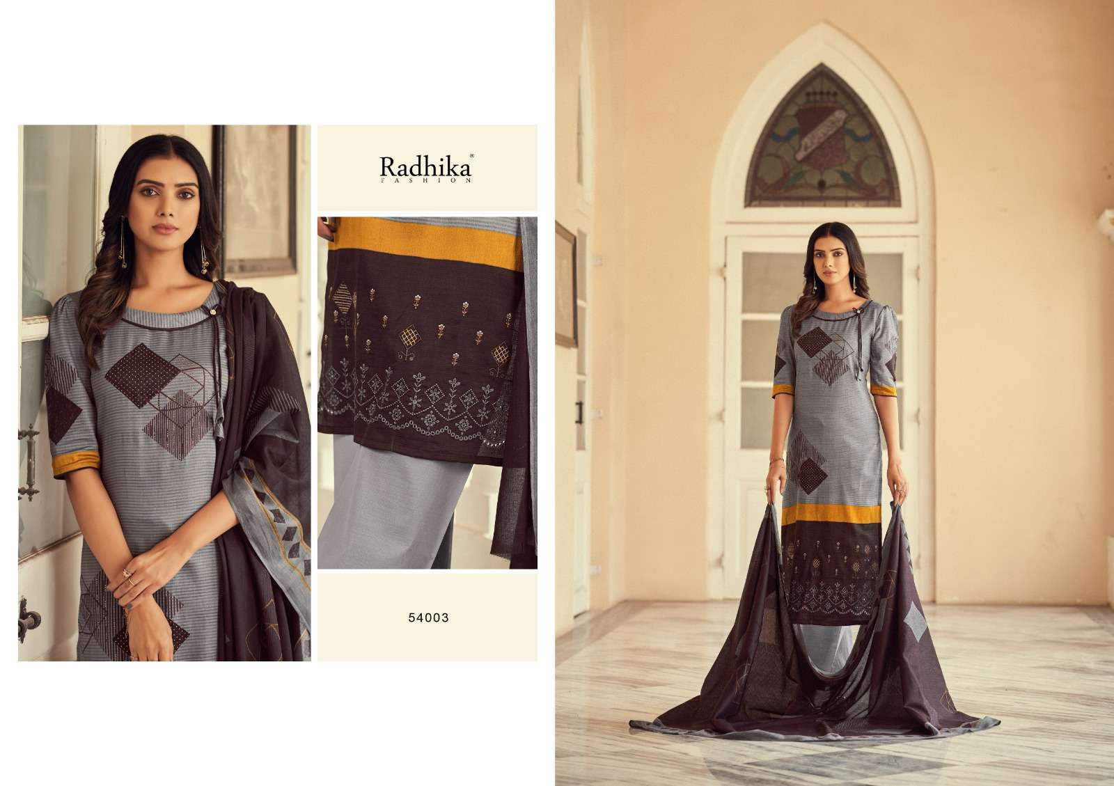 Maria By Azara 54001 To 54006 Series Designer Festive Suits Beautiful Fancy Stylish Colorful Party Wear & Occasional Wear Pure Jam Cotton Print Work Dresses At Wholesale Price