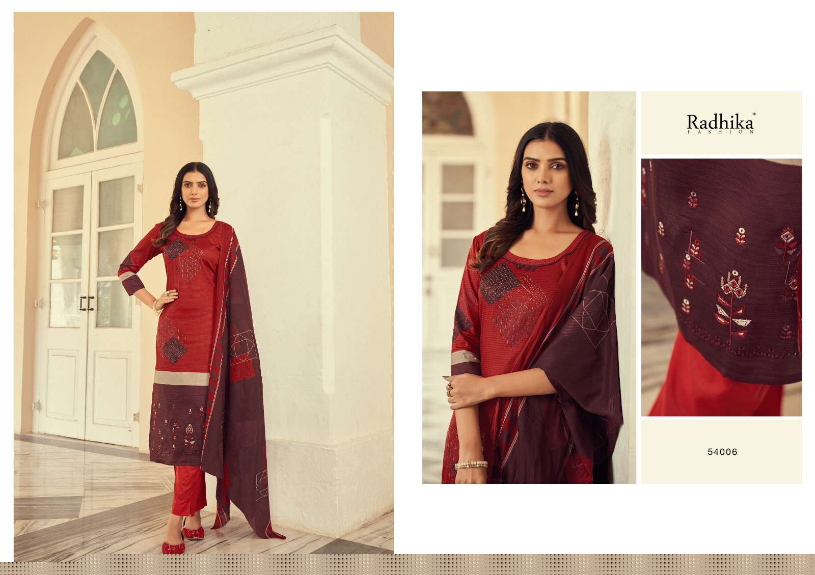 Maria By Azara 54001 To 54006 Series Designer Festive Suits Beautiful Fancy Stylish Colorful Party Wear & Occasional Wear Pure Jam Cotton Print Work Dresses At Wholesale Price