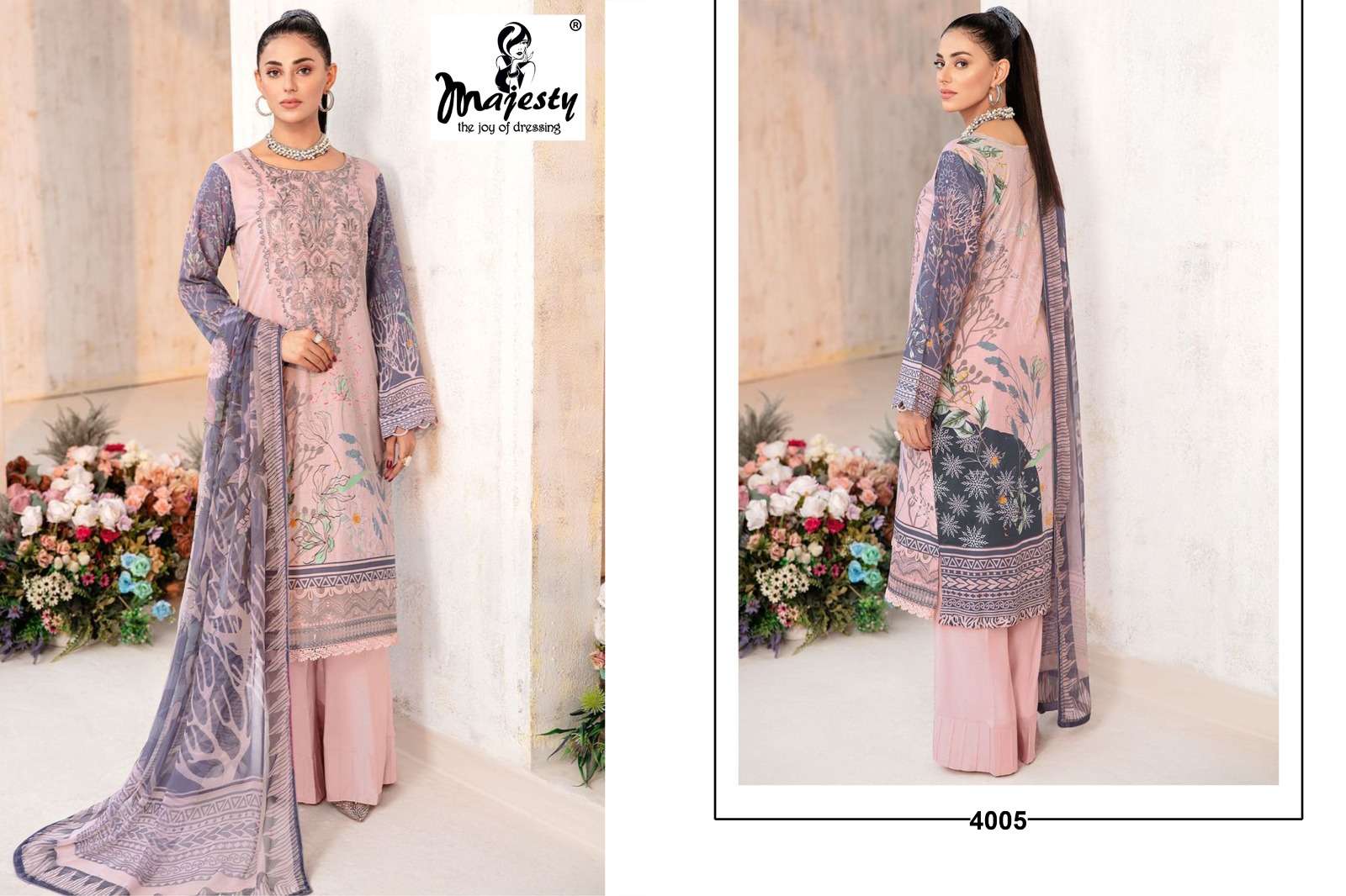Cheveron Lawn Vol-4 By Majesty 4001 To 4006 Series Beautiful Stylish Pakistani Suits Fancy Colorful Casual Wear & Ethnic Wear & Ready To Wear Pure Cotton With Embroidery Dresses At Wholesale Price