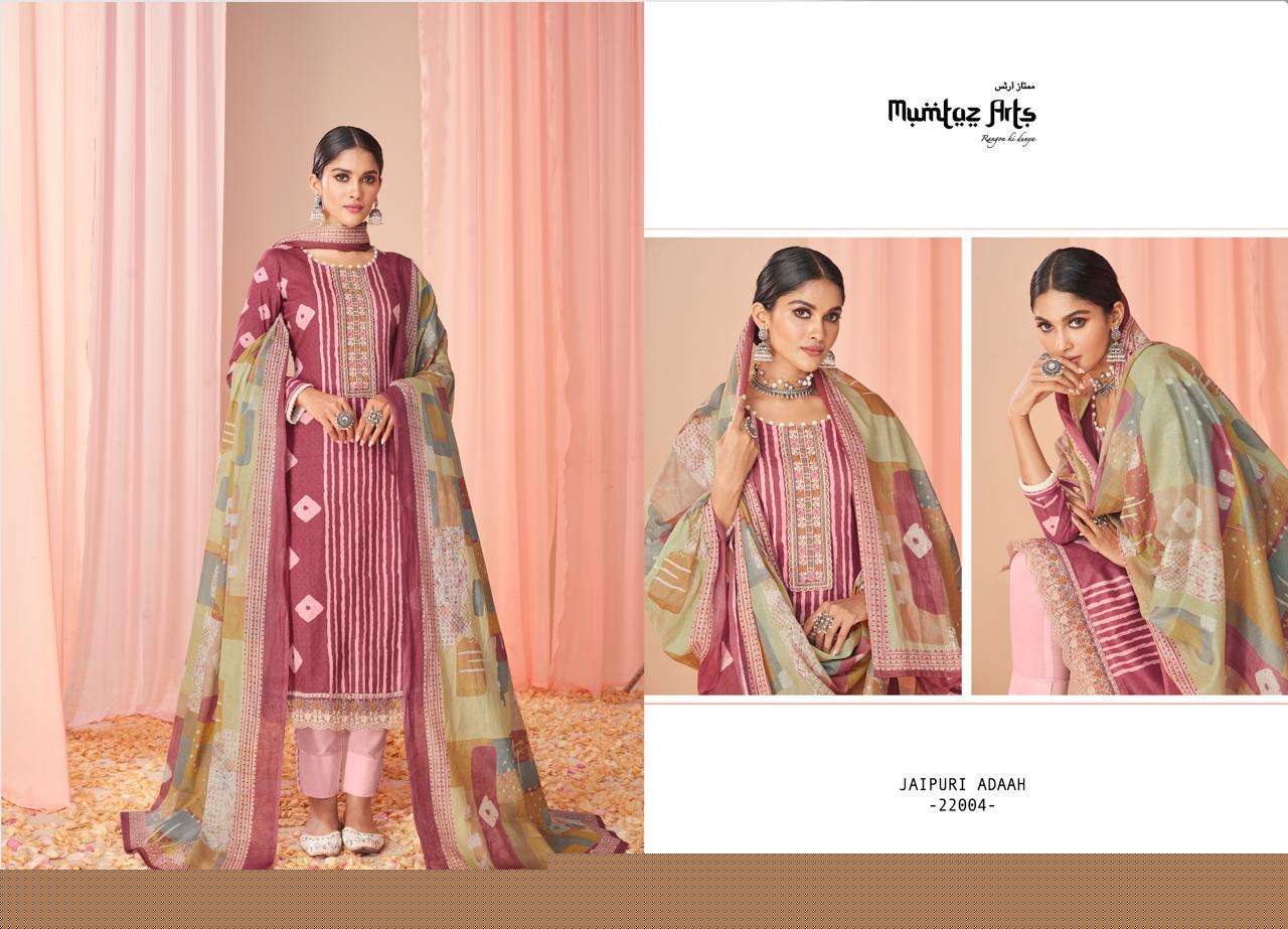 Jaipuri Adaah Vol-3 By Mumtaz Arts 22001 To 22008 Series Beautiful Stylish Festive Suits Fancy Colorful Casual Wear & Ethnic Wear & Ready To Wear Pure Lawn Cambric Cotton With Embroidery Dresses At Wholesale Price