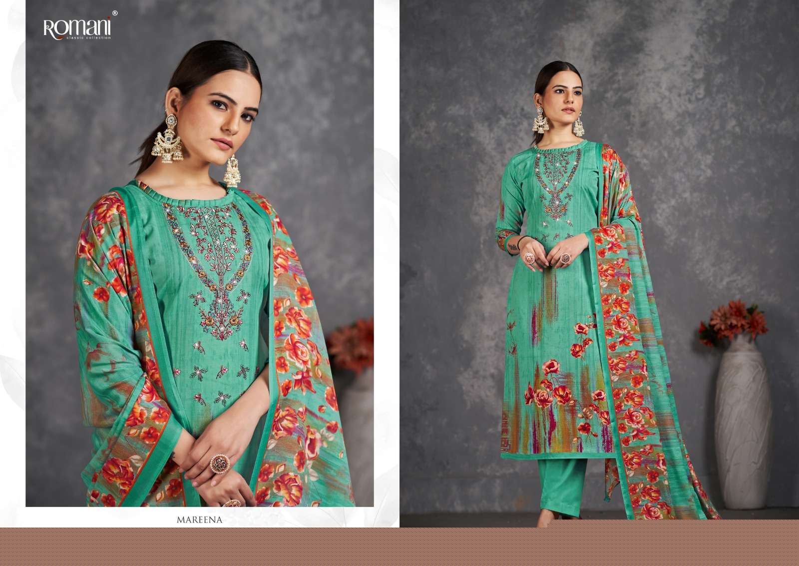 Mareena Vol-11 By Romani 1075-001 To 1075-010 Series Beautiful Stylish Festive Suits Fancy Colorful Casual Wear & Ethnic Wear & Ready To Wear Pure Soft Cotton With Embroidery Dresses At Wholesale Price