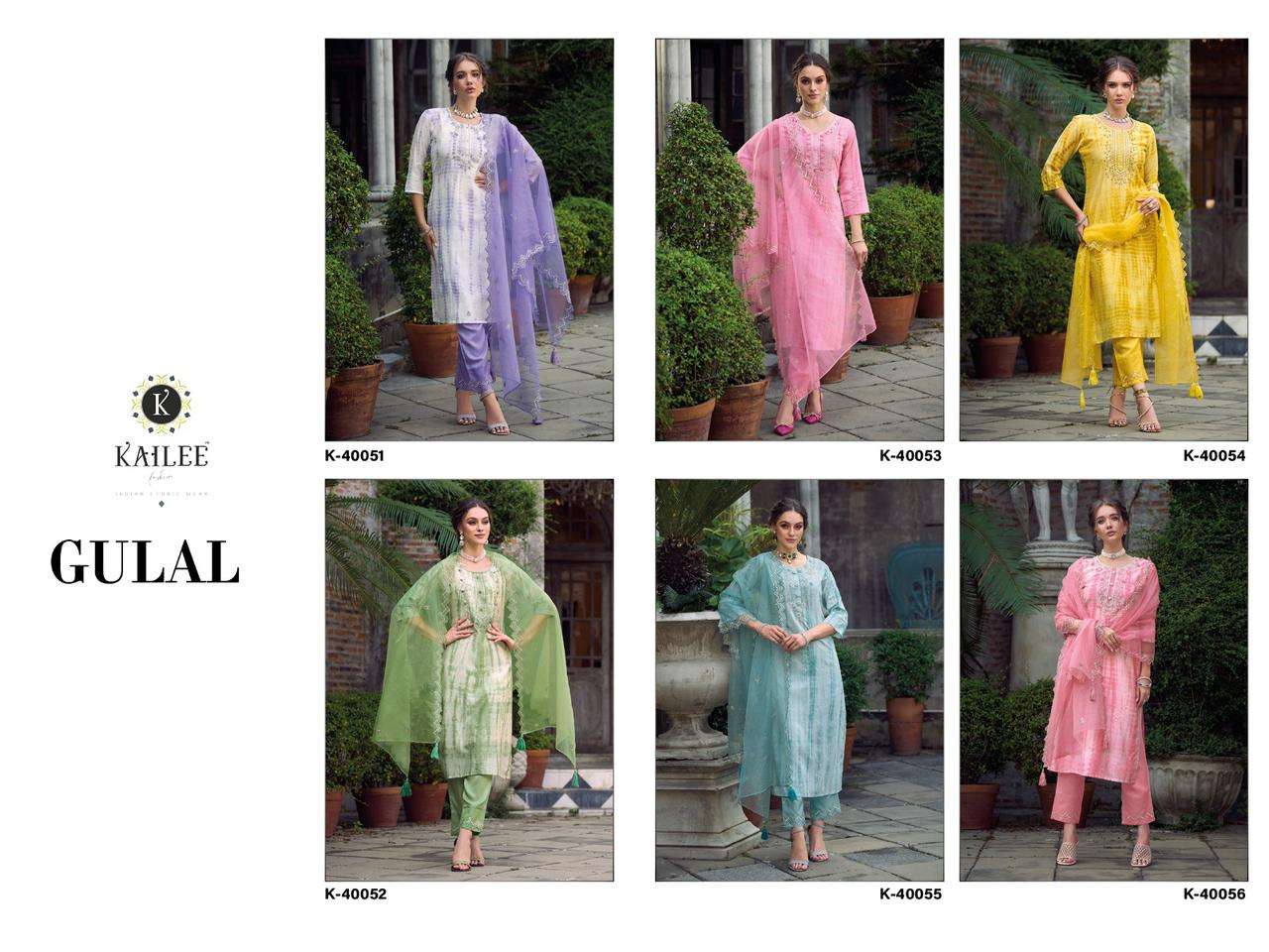 Gulal By Kailee 40051 To 40056 Series Beautiful Stylish Festive Suits Fancy Colorful Casual Wear & Ethnic Wear & Ready To Wear Pure Viscose Muslin With Work Dresses At Wholesale Price