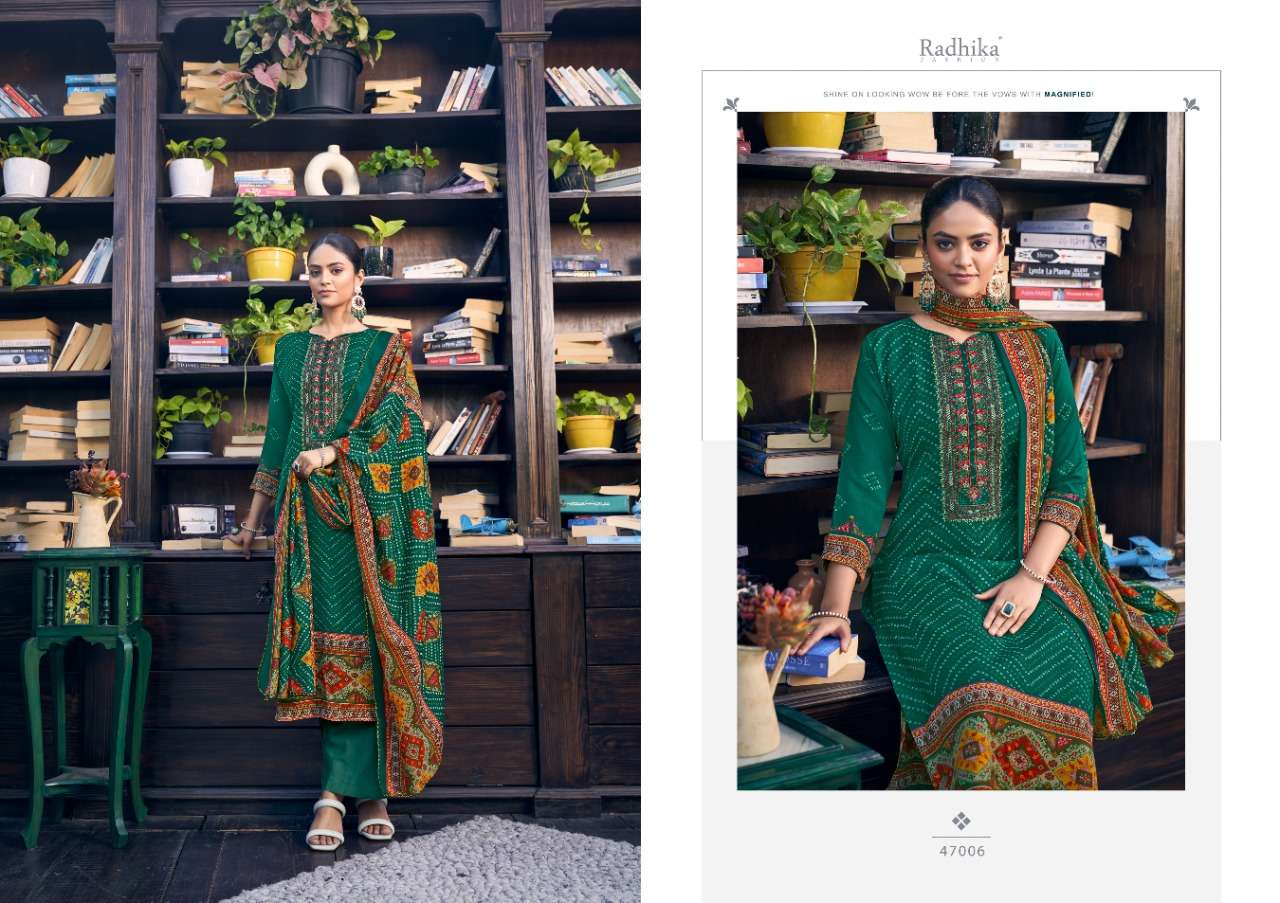 Aarohi By Azara 47001 To 47008 Series Beautiful Stylish Festive Suits Fancy Colorful Casual Wear & Ethnic Wear & Ready To Wear Cotton Slub Print With Embroidery Dresses At Wholesale Price