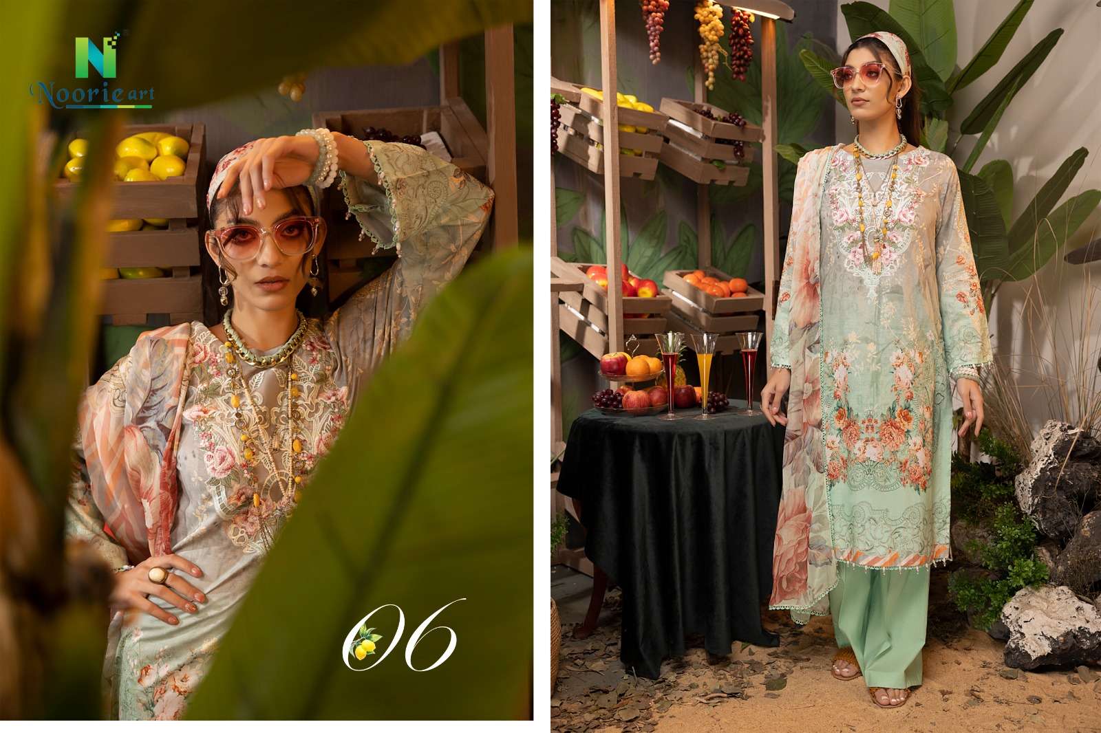 Libaas By Noorie Arts 01 To 09 Series Pakistani Suits Beautiful Fancy Colorful Stylish Party Wear & Occasional Wear Pure Cambric Cotton With Embroidery Dresses At Wholesale Price
