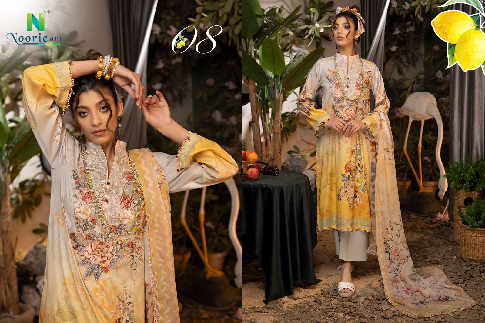 Libaas By Noorie Arts 01 To 09 Series Pakistani Suits Beautiful Fancy Colorful Stylish Party Wear & Occasional Wear Pure Cambric Cotton With Embroidery Dresses At Wholesale Price