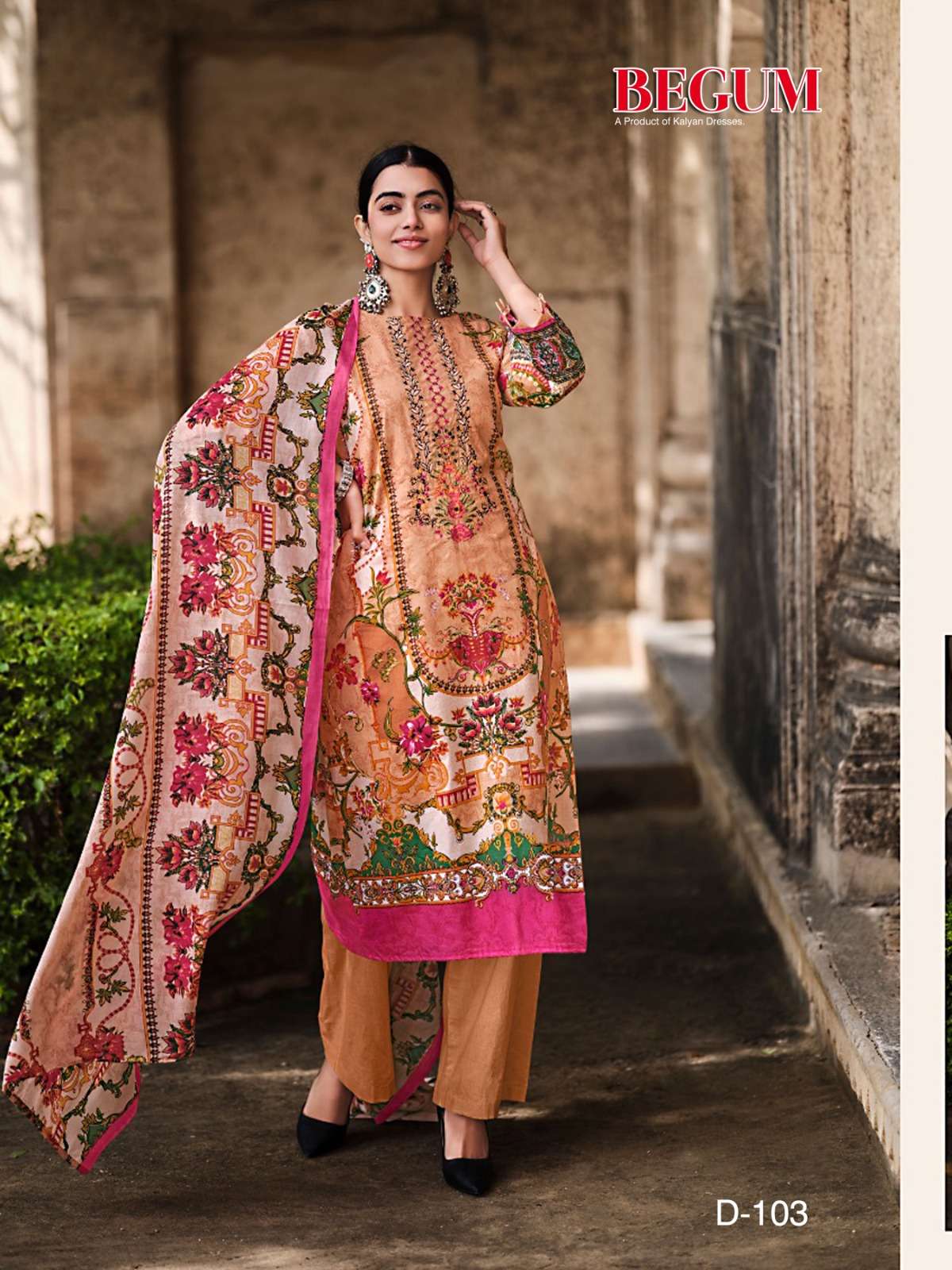 Begum Vol-1 By Kalyan 101 To 106 Series Festive Suits Beautiful Fancy Colorful Stylish Party Wear & Occasional Wear Pure Cotton With Embroidery Dresses At Wholesale Price