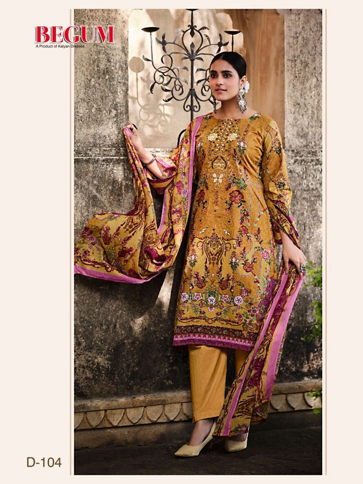 Begum Vol-1 By Kalyan 101 To 106 Series Festive Suits Beautiful Fancy Colorful Stylish Party Wear & Occasional Wear Pure Cotton With Embroidery Dresses At Wholesale Price