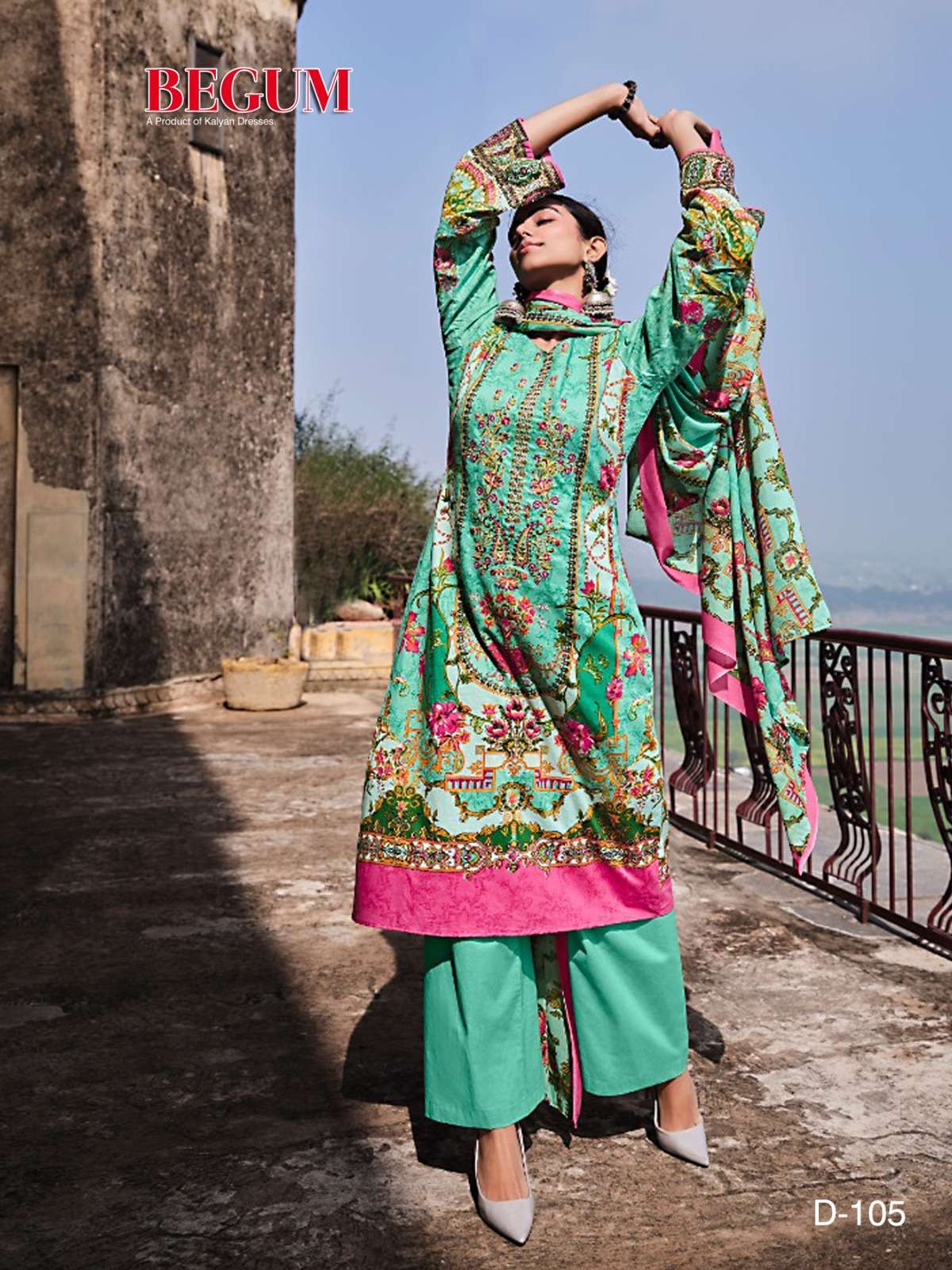 Begum Vol-1 By Kalyan 101 To 106 Series Festive Suits Beautiful Fancy Colorful Stylish Party Wear & Occasional Wear Pure Cotton With Embroidery Dresses At Wholesale Price