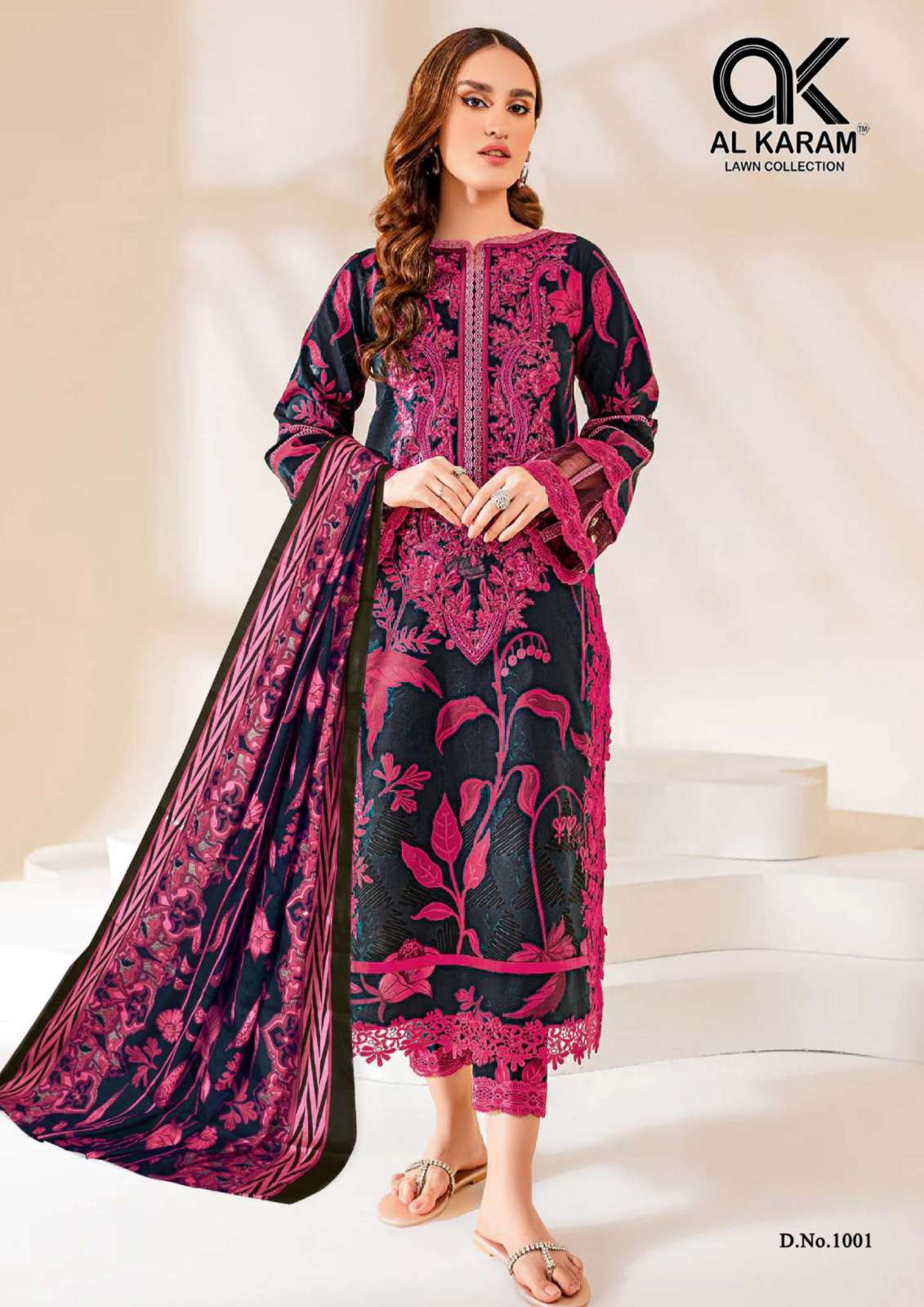 Firdous By Al Karam Lawn Collection 1001 To 1006 Series Designer Festive Suits Beautiful Fancy Stylish Colorful Party Wear & Occasional Wear Soft Cotton Printed Dresses At Wholesale Price