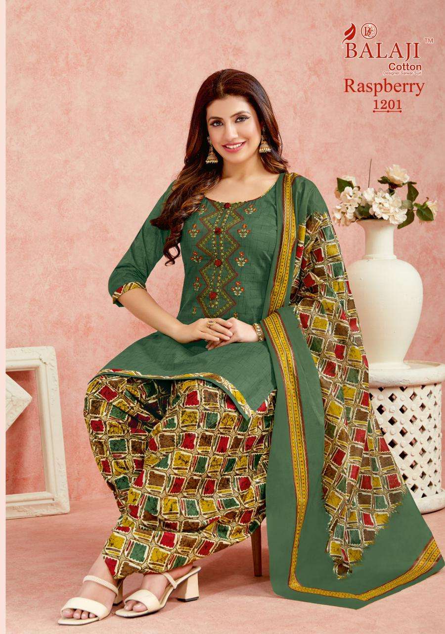 Raspberry Vol-12 By Balaji Cotton 1201 To 1212 Series Beautiful Suits Stylish Colorful Fancy Casual Wear & Ethnic Wear Pure Cotton Print Dresses At Wholesale Price