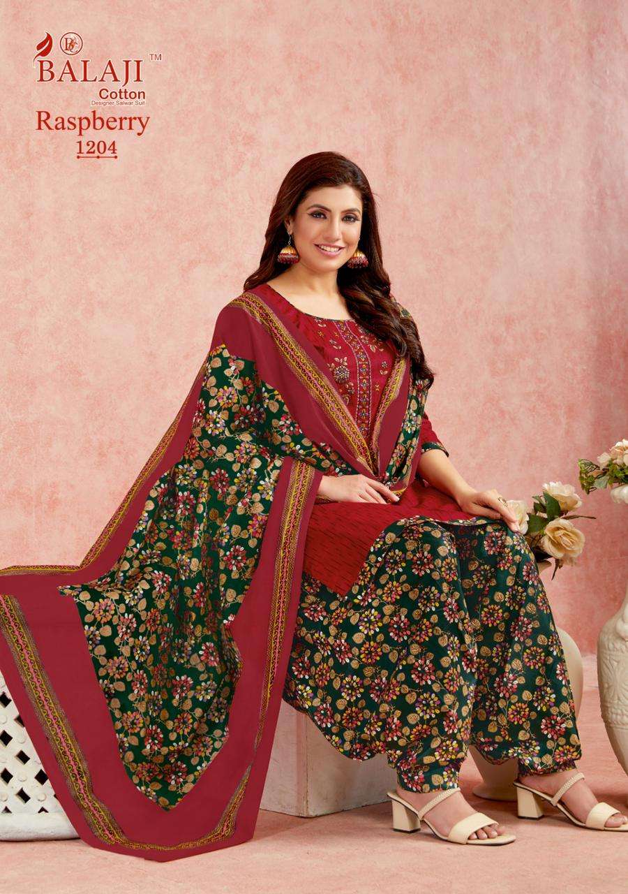 Raspberry Vol-12 By Balaji Cotton 1201 To 1212 Series Beautiful Suits Stylish Colorful Fancy Casual Wear & Ethnic Wear Pure Cotton Print Dresses At Wholesale Price