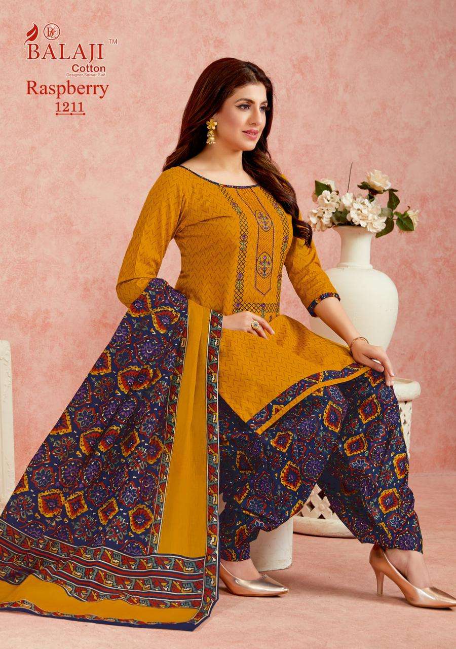 Raspberry Vol-12 By Balaji Cotton 1201 To 1212 Series Beautiful Suits Stylish Colorful Fancy Casual Wear & Ethnic Wear Pure Cotton Print Dresses At Wholesale Price