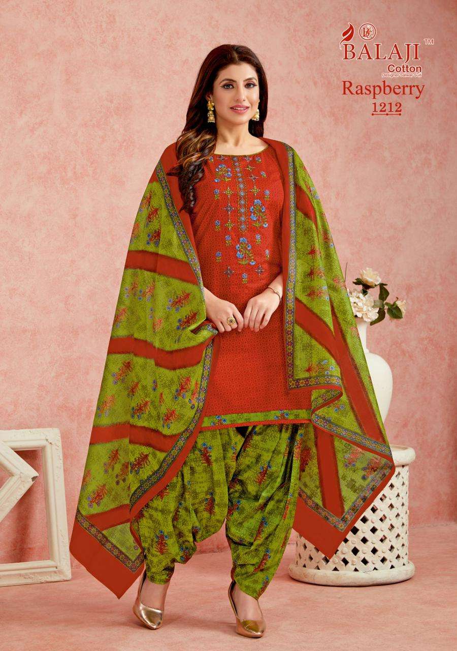 Raspberry Vol-12 By Balaji Cotton 1201 To 1212 Series Beautiful Suits Stylish Colorful Fancy Casual Wear & Ethnic Wear Pure Cotton Print Dresses At Wholesale Price