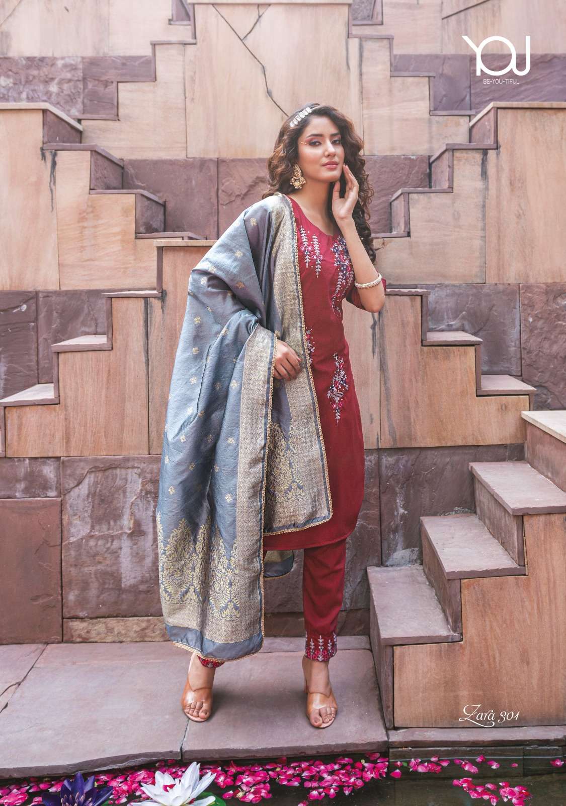 Zara Vol-3 By You 301 To 307 Series Beautiful Festive Suits Colorful Stylish Fancy Casual Wear & Ethnic Wear Chinnon Silk Dresses At Wholesale Price