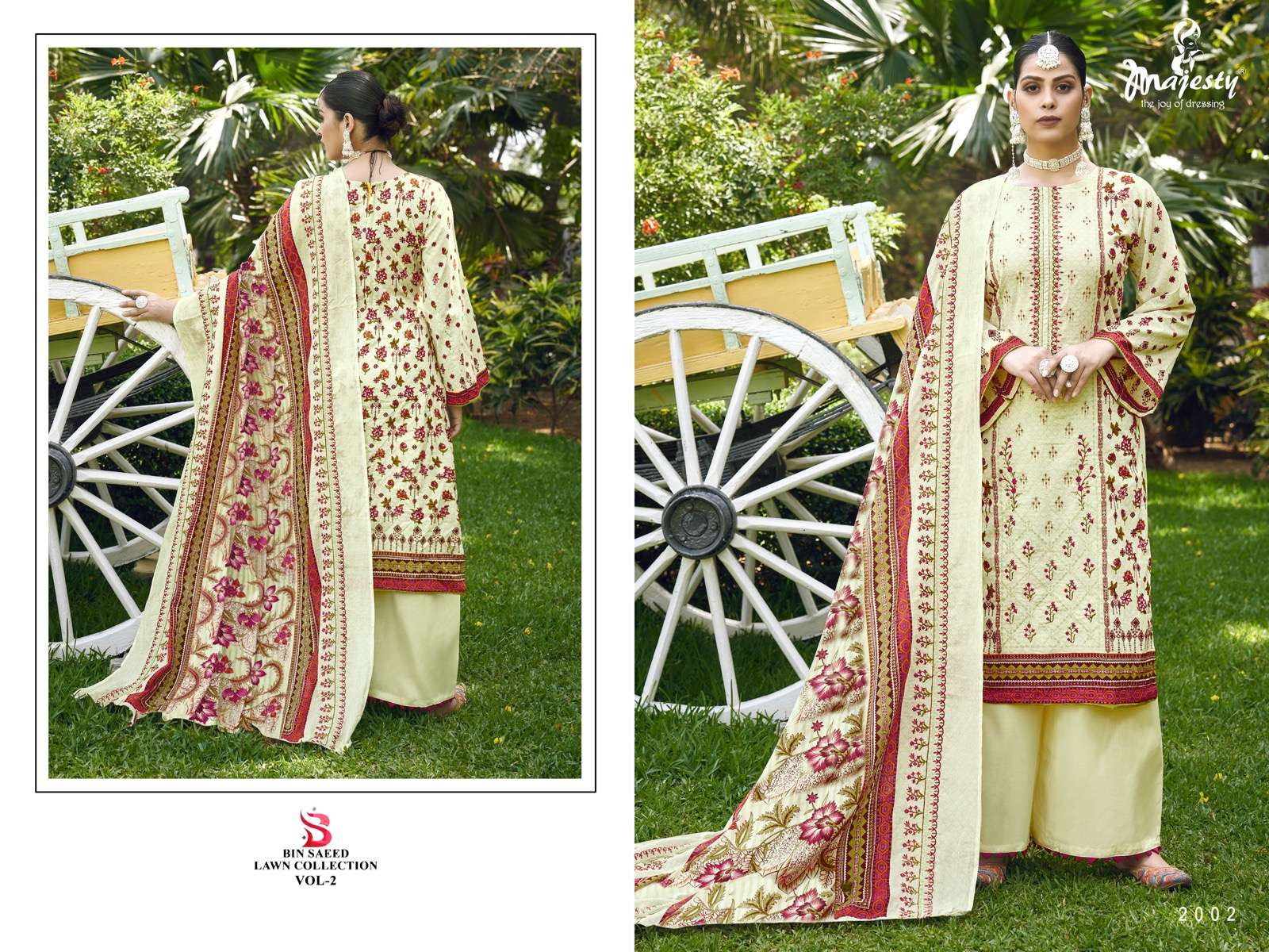 Bin Saeed Lawn Collection Vol-2 By Majesty 2001 To 2004 Series Designer Pakistani Suits Collection Beautiful Stylish Fancy Colorful Party Wear & Occasional Wear Pure Cotton Embroidered Dresses At Wholesale Price