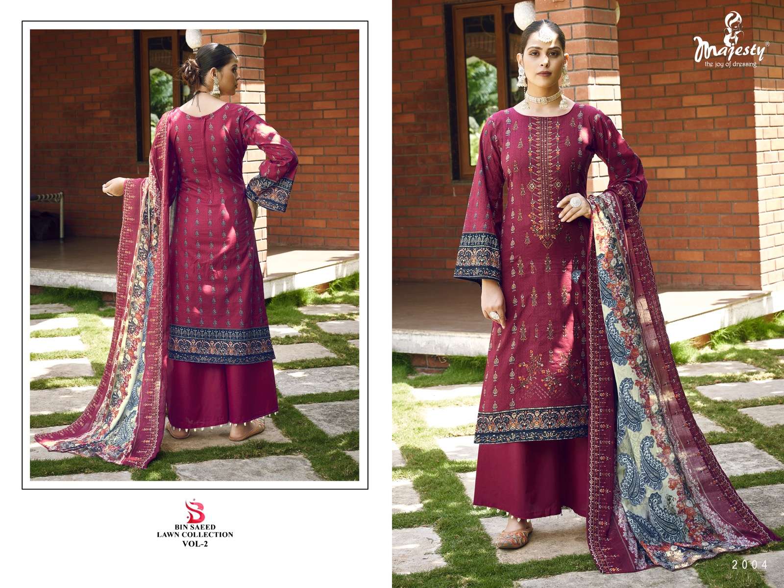 Bin Saeed Lawn Collection Vol-2 By Majesty 2001 To 2004 Series Designer Pakistani Suits Collection Beautiful Stylish Fancy Colorful Party Wear & Occasional Wear Pure Cotton Embroidered Dresses At Wholesale Price