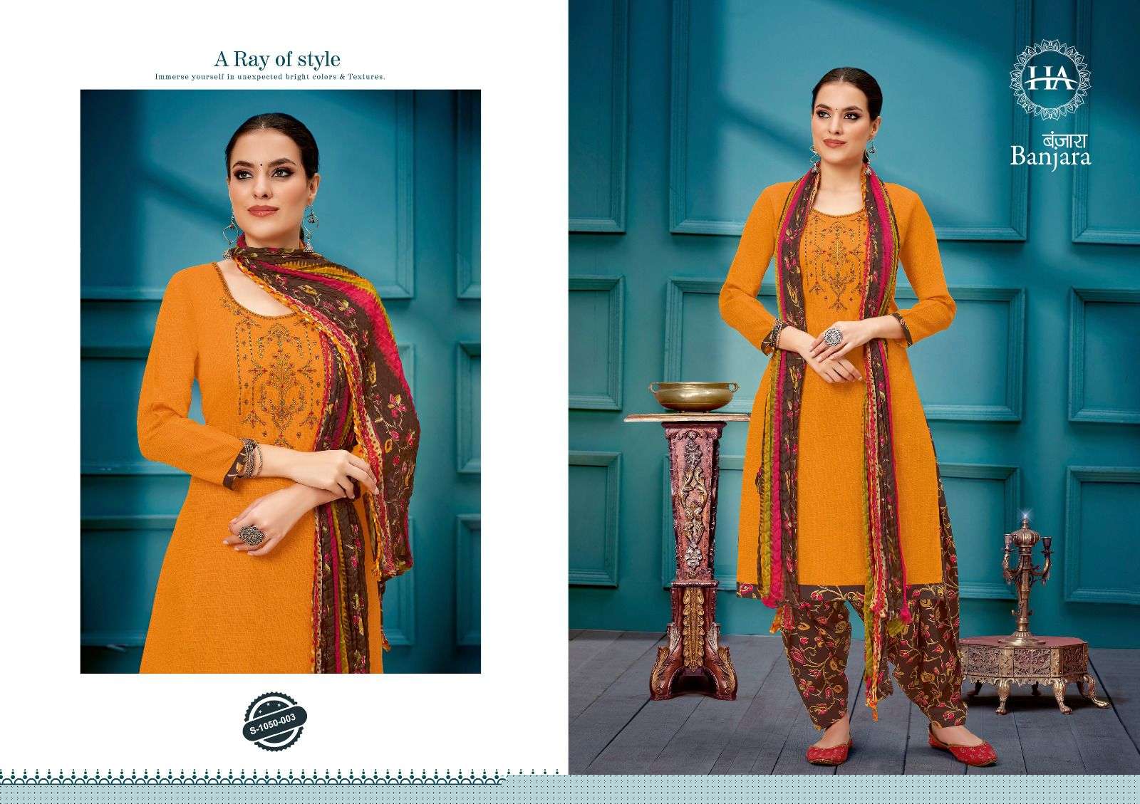 Banjara By Harshit Fashion Hub 1050-001 To 1050-008 Series Beautiful Festive Suits Colorful Stylish Fancy Casual Wear & Ethnic Wear Pure Cotton Dresses At Wholesale Price