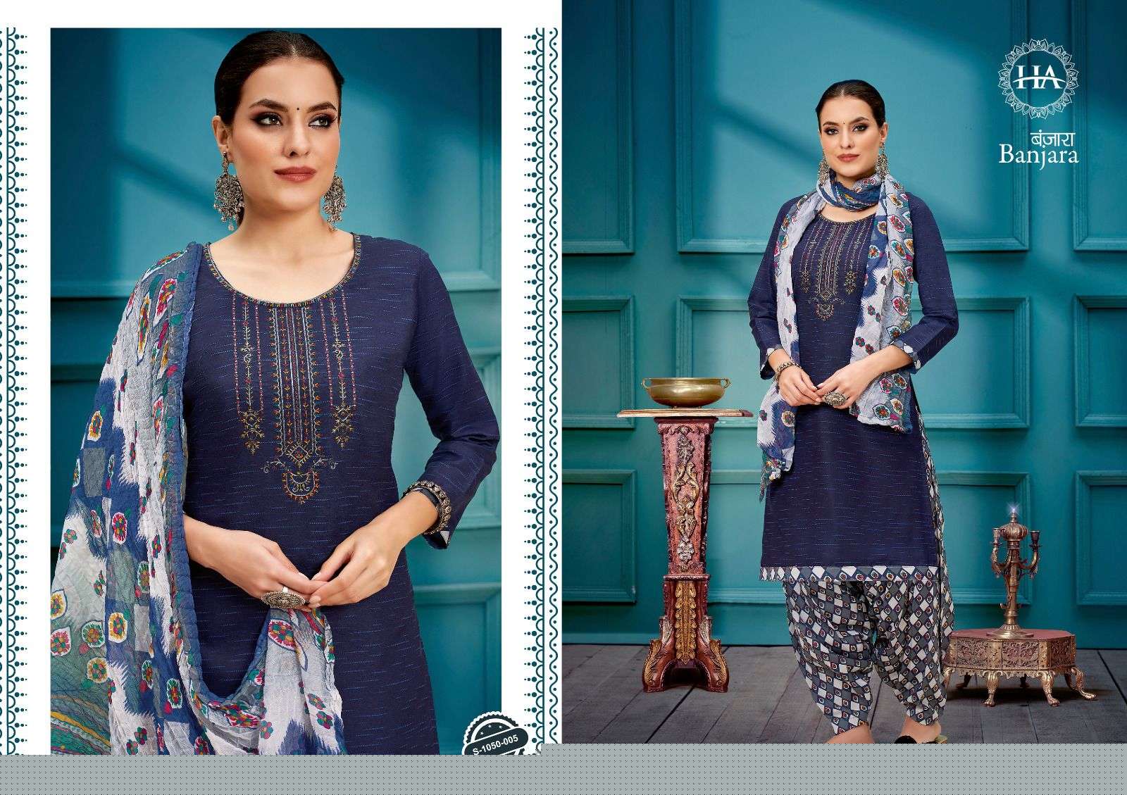 Banjara By Harshit Fashion Hub 1050-001 To 1050-008 Series Beautiful Festive Suits Colorful Stylish Fancy Casual Wear & Ethnic Wear Pure Cotton Dresses At Wholesale Price